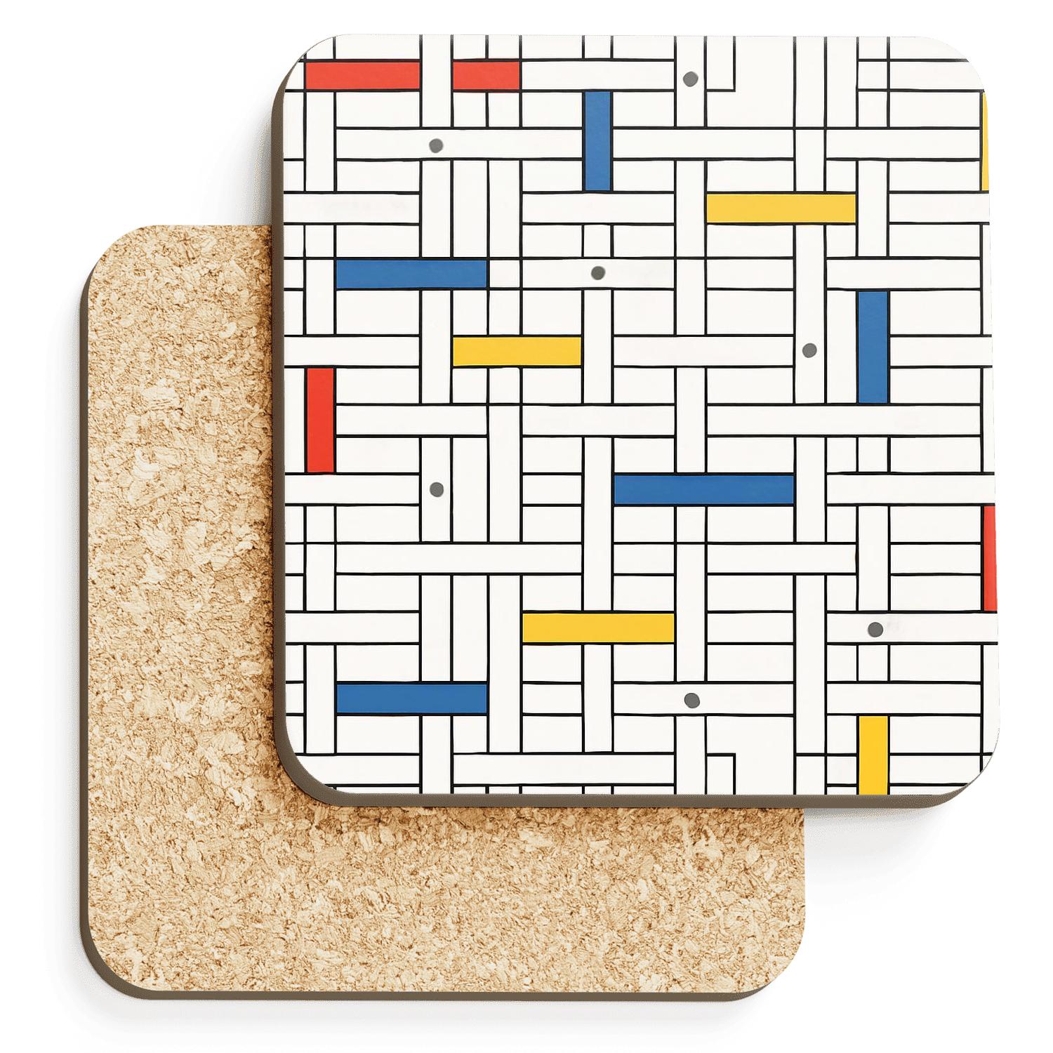 Bauhaus Weaving Grid Harmonics elegant tabletop coasters