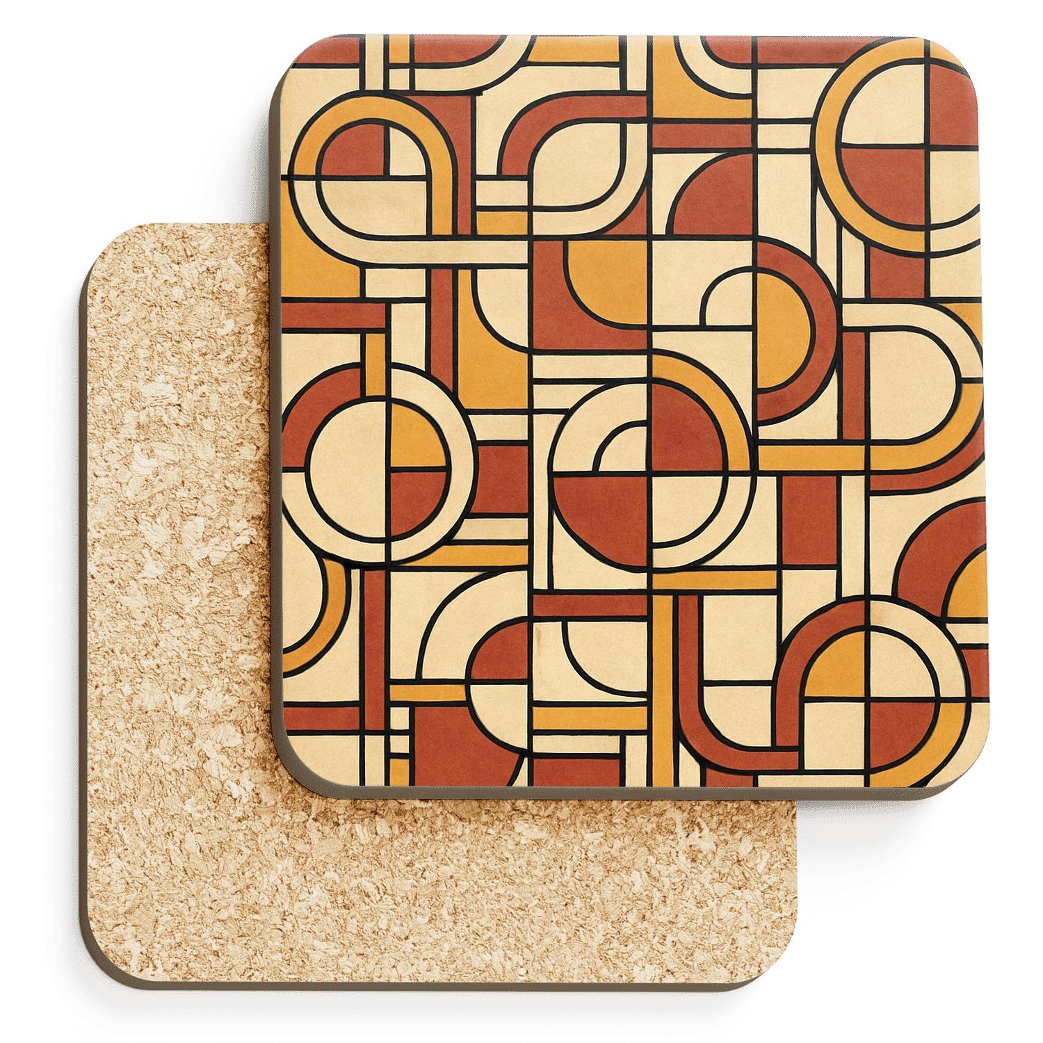 Bauhaus Celestial Weave Vintage Vector Pattern stone coaster collections