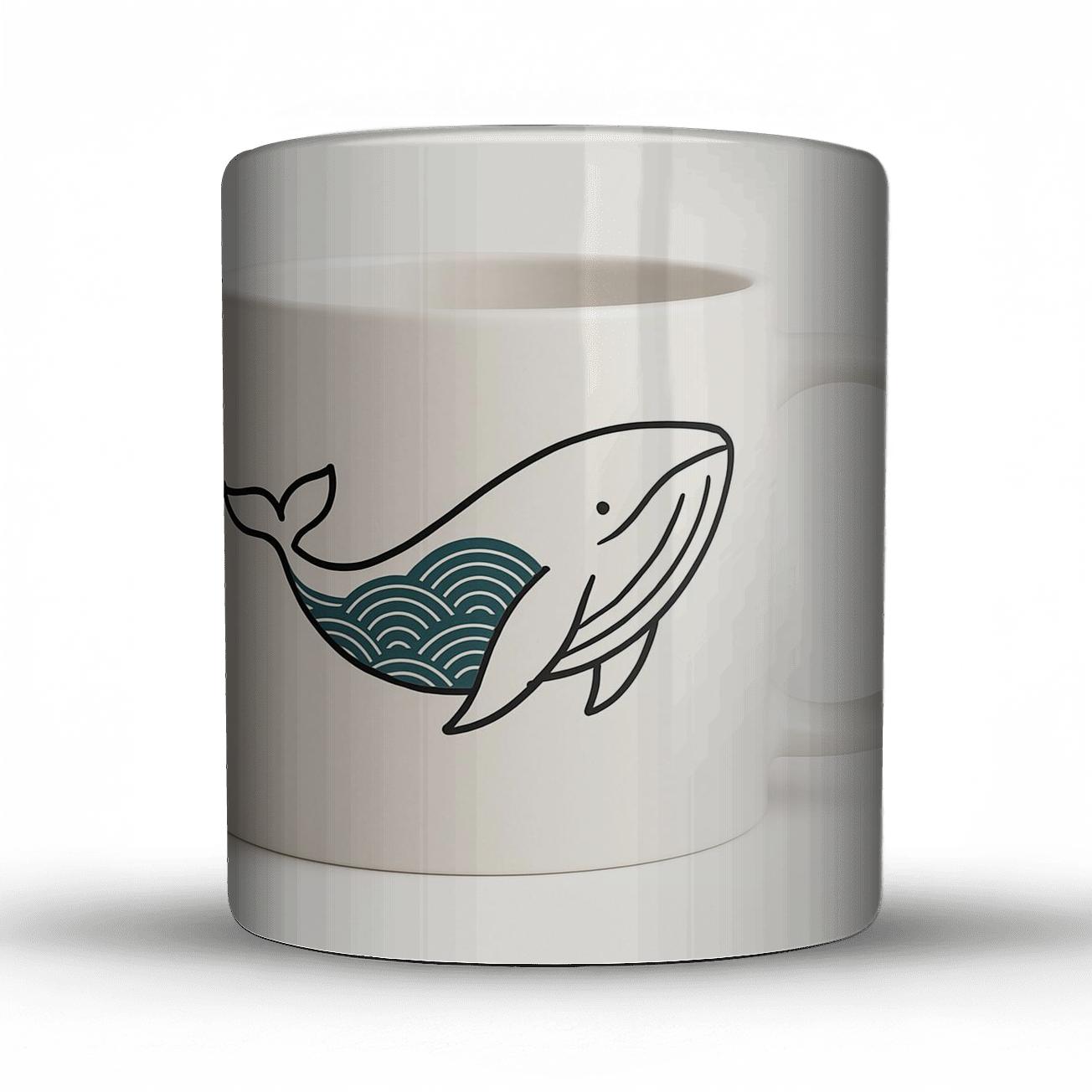 Ukiyoe Whale Wave Minimal Mug Pattern insulated thermal mugs
