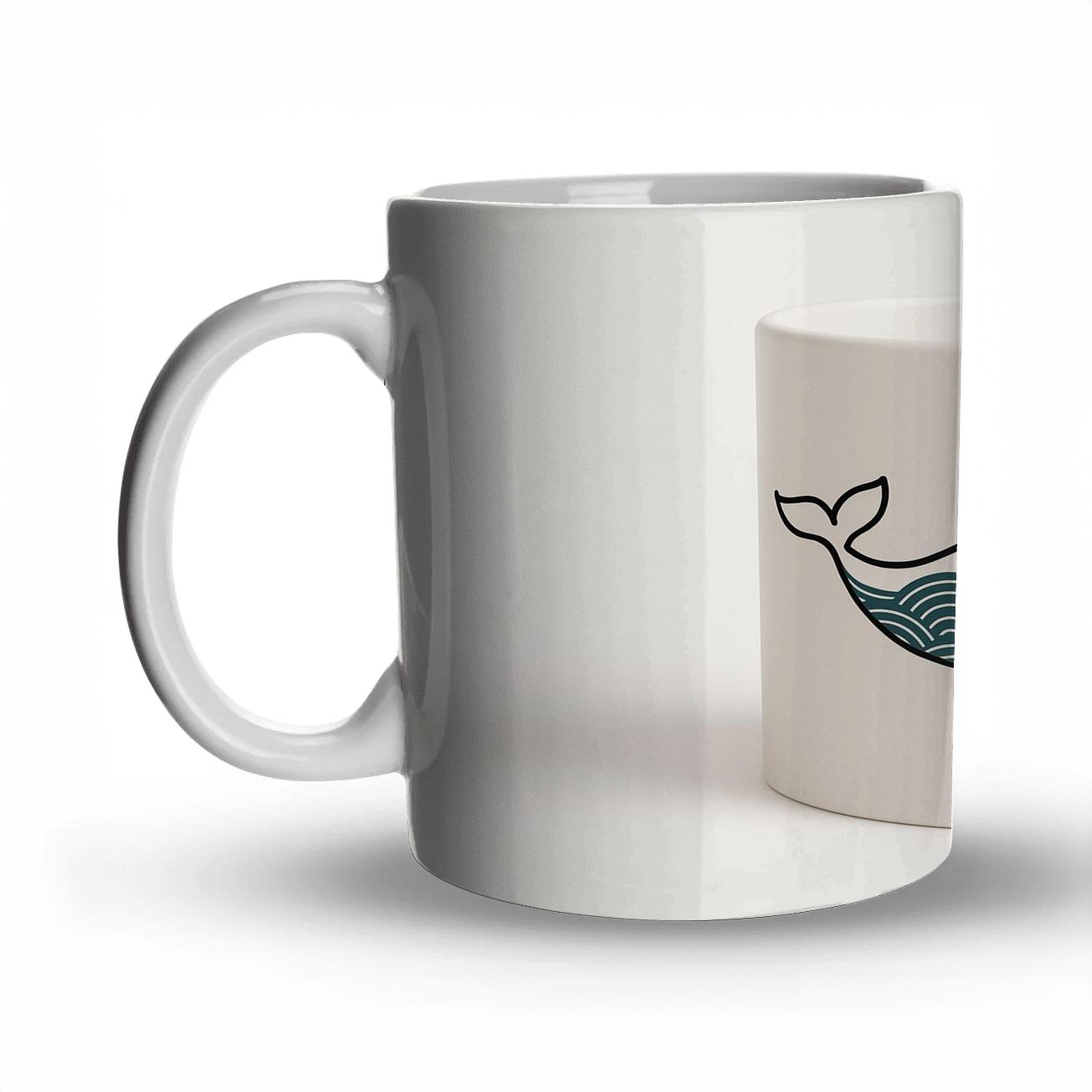Ukiyoe Whale Wave Minimal Mug Pattern insulated thermal mugs