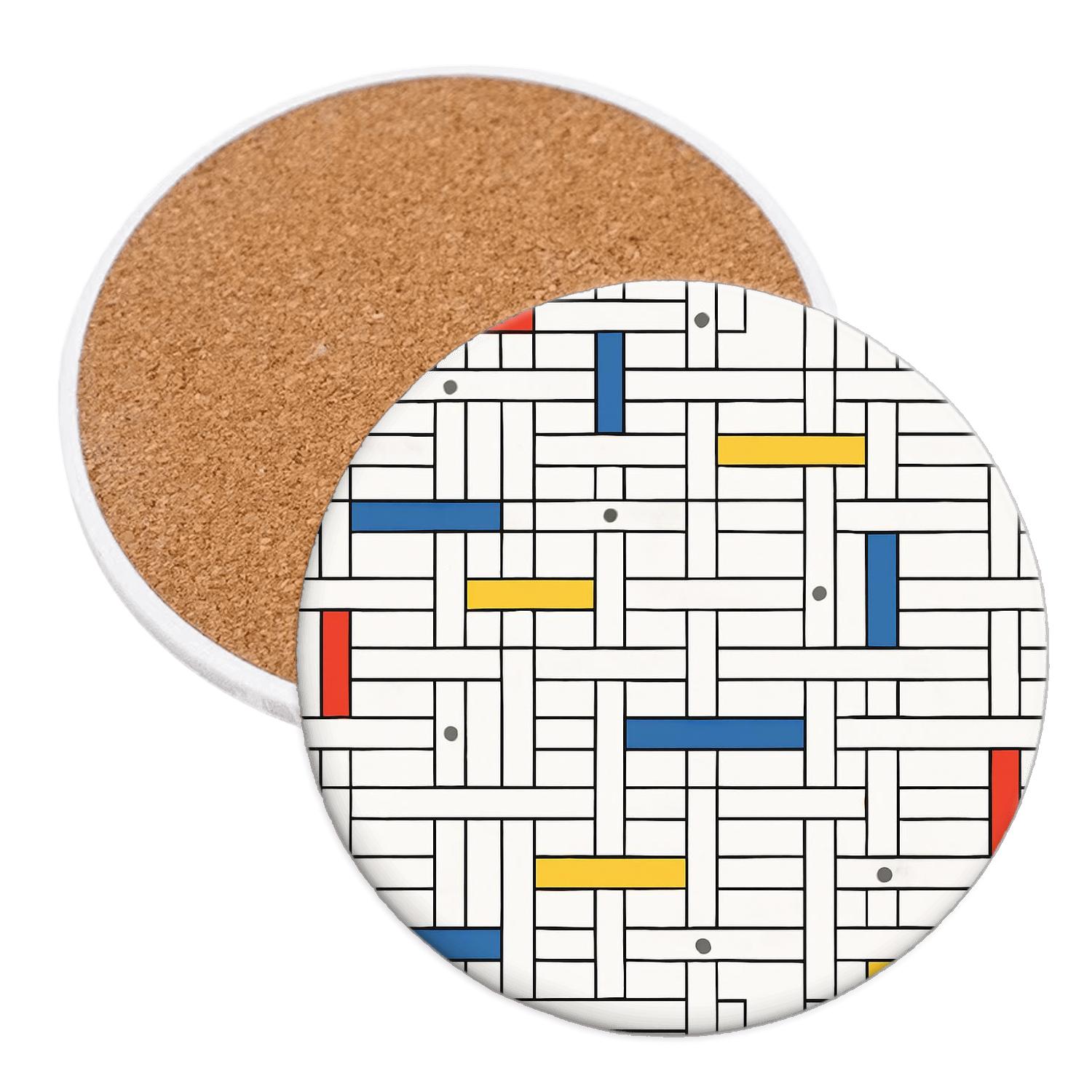 Bauhaus Weaving Grid Harmonics stone coaster collections