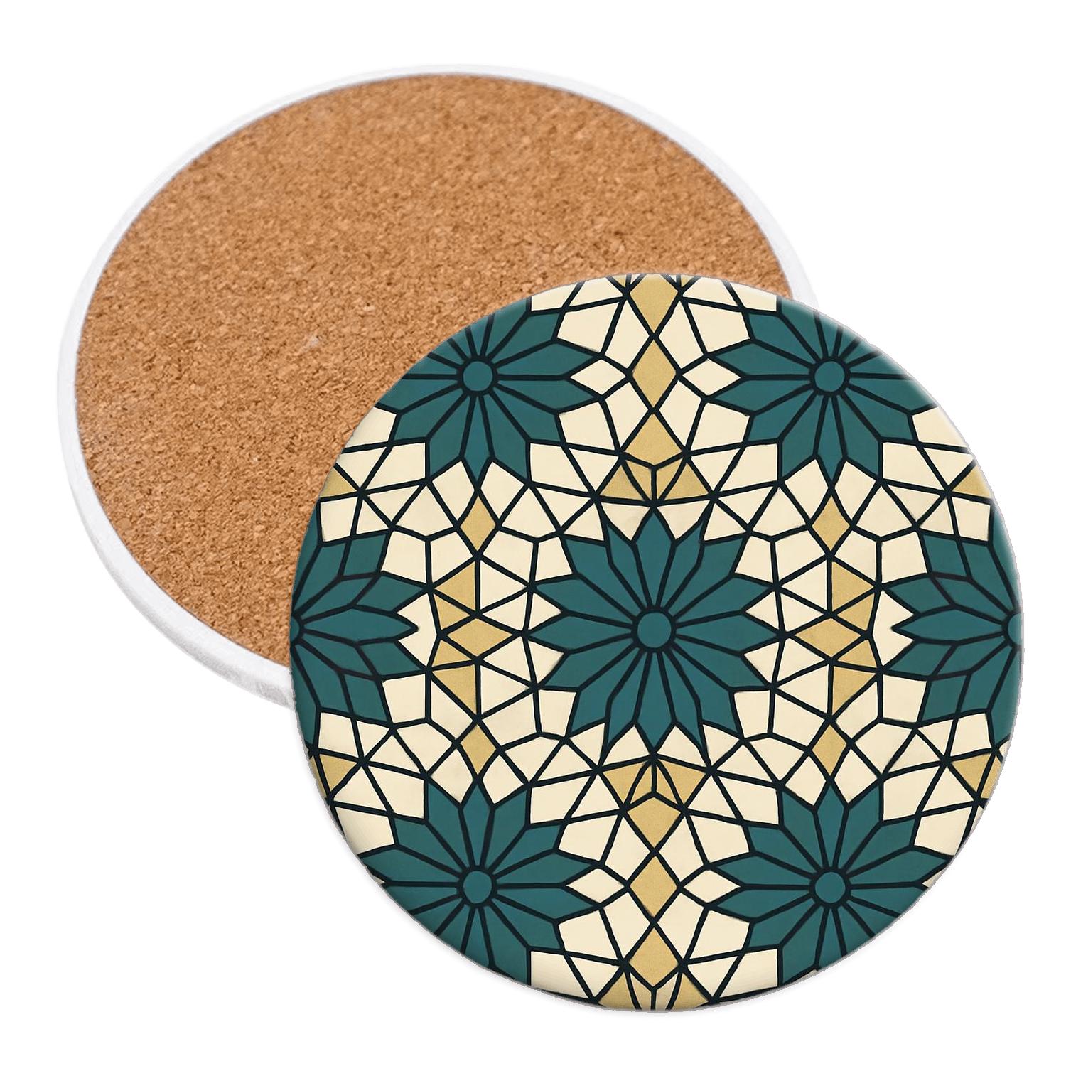 Girih Quasicrystal Rosette Network absorbent drink coasters
