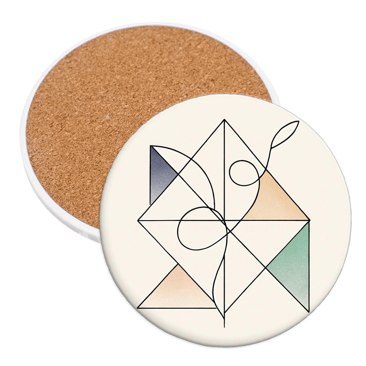 Geometric Dunes And Lunar Vine elegant tabletop coasters
