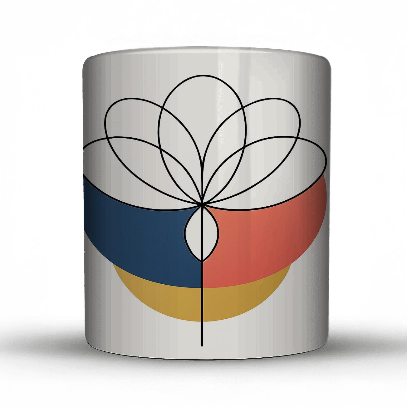 Orbital Bloom Contours custom printed mugs