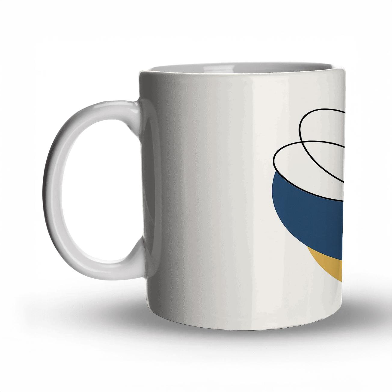 Orbital Bloom Contours custom printed mugs