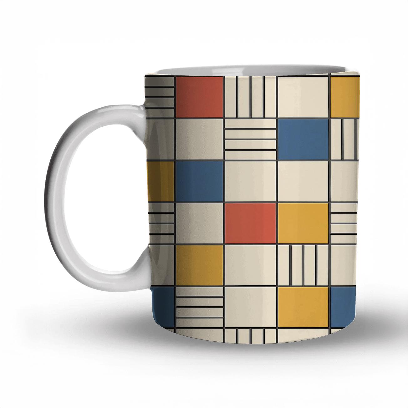 Bauhaus Weaving Grid Harmonics custom printed mugs