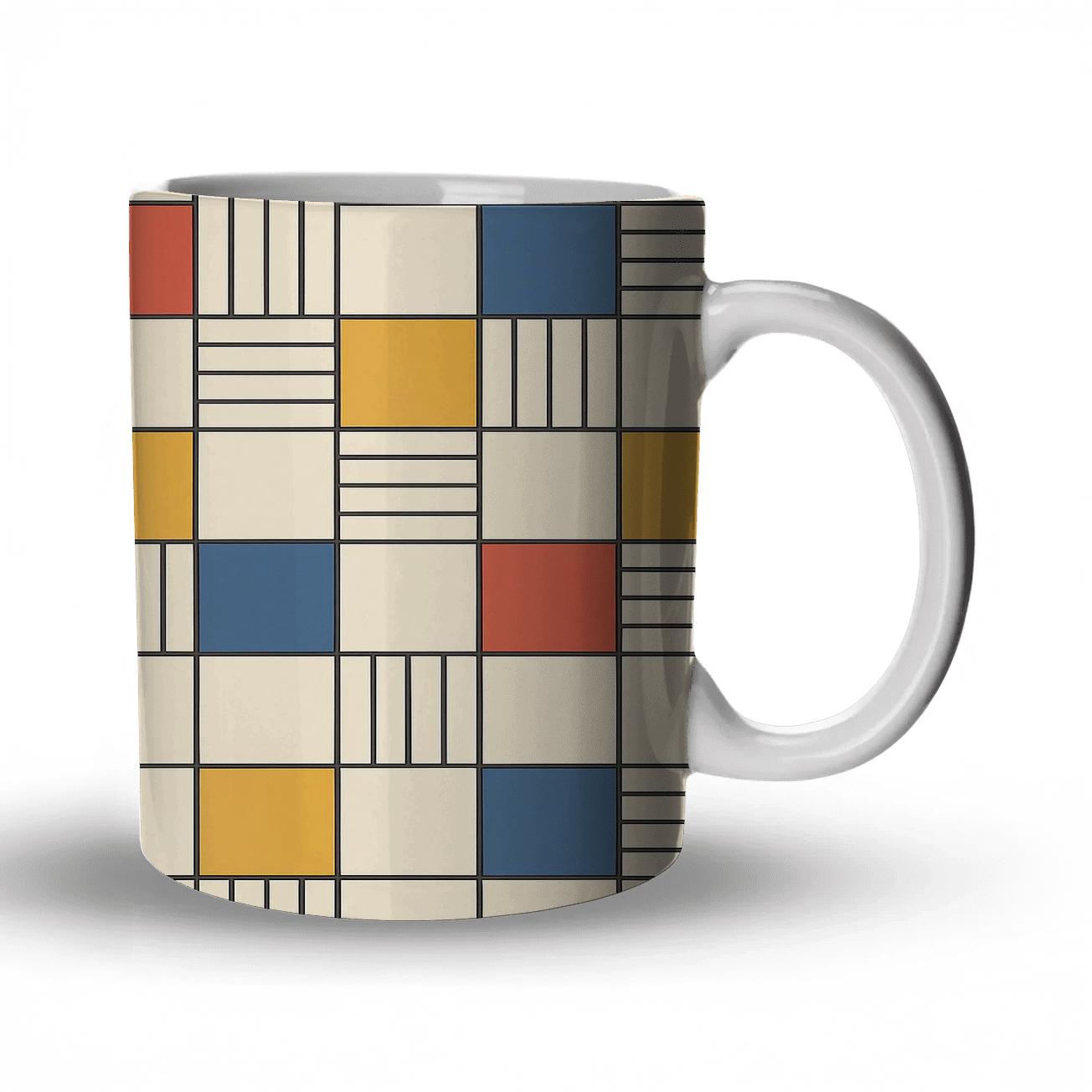 Bauhaus Weaving Grid Harmonics custom printed mugs