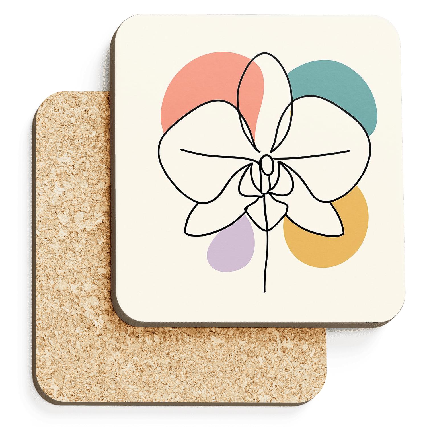 Solar Orchid Contour With Split Spectrum Fields elegant tabletop coasters