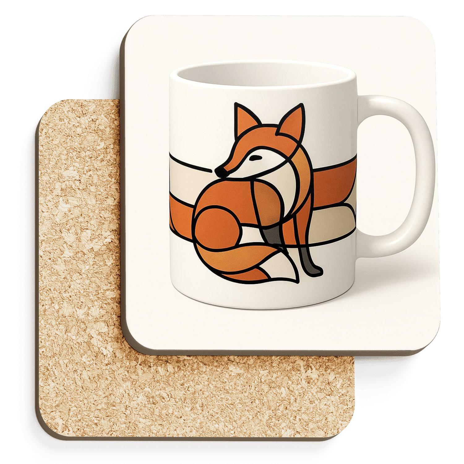 Bauhaus Fox Ribbon Wrap custom engraved coasters