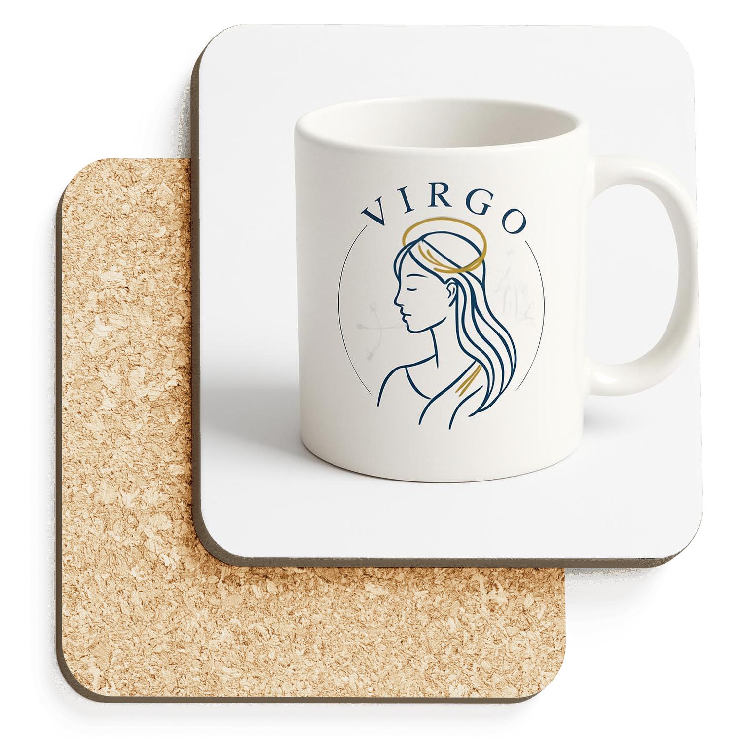 Virgo Celestial Maiden Line Art Mug Design elegant tabletop coasters