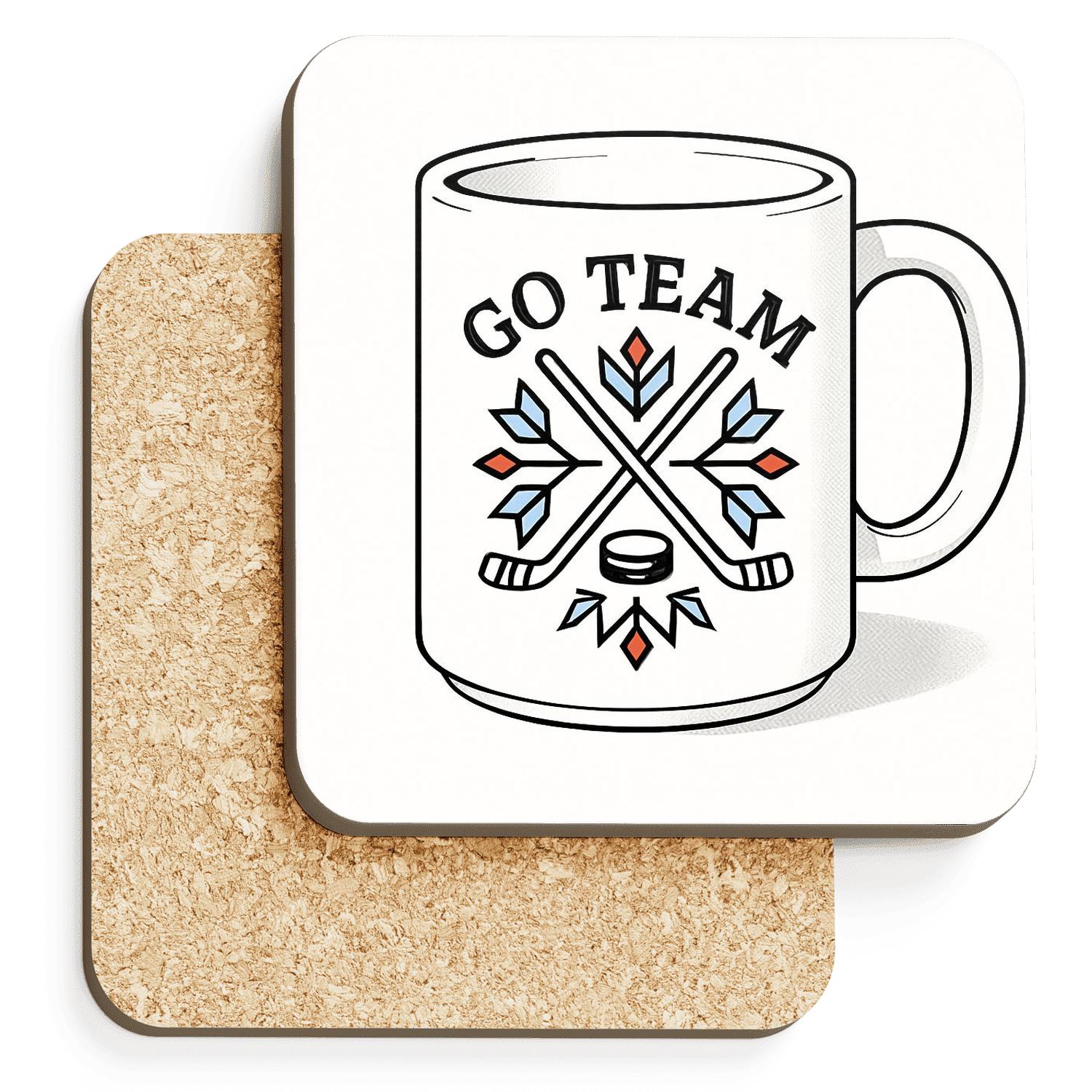 Nordic Hockey Go Team Crossed Sticks Emblem Mug elegant tabletop coasters