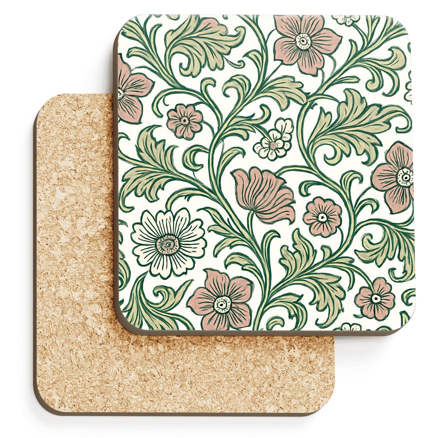 Arts And Crafts Nebula Vinework Repeat decorative beverage coasters