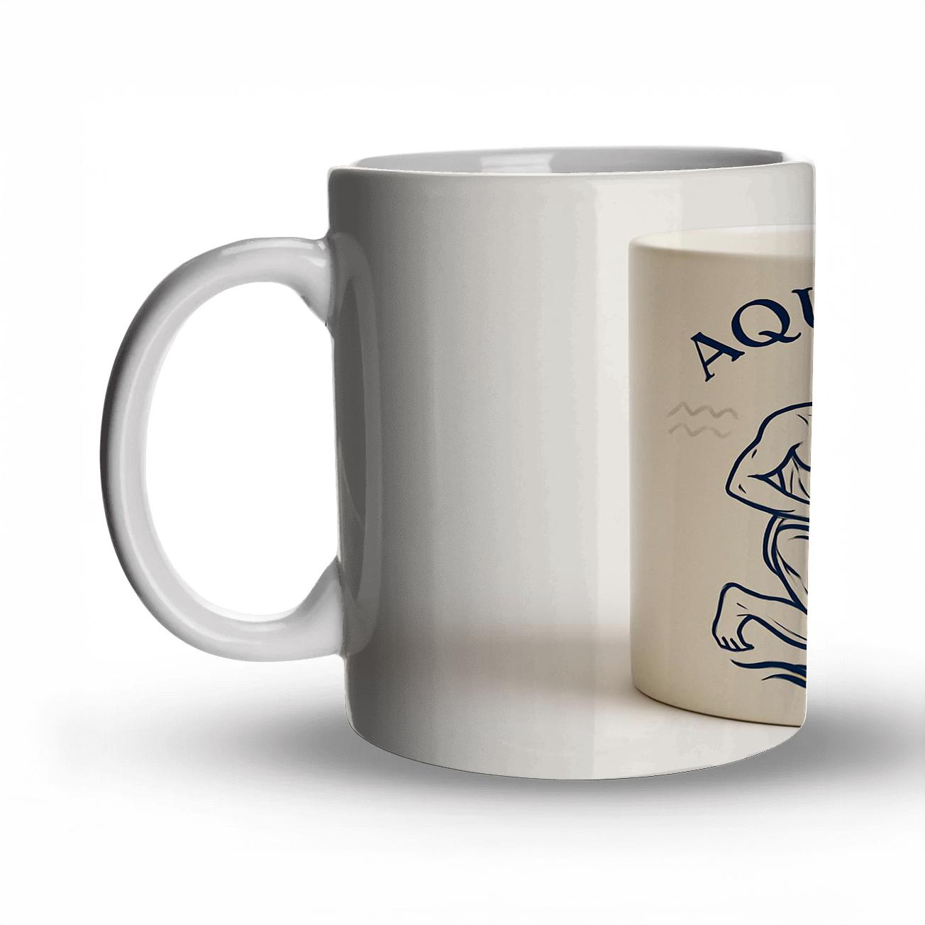 Aquarius Water Bearer Star Chart Line Art Mug Art ceramic coffee mugs