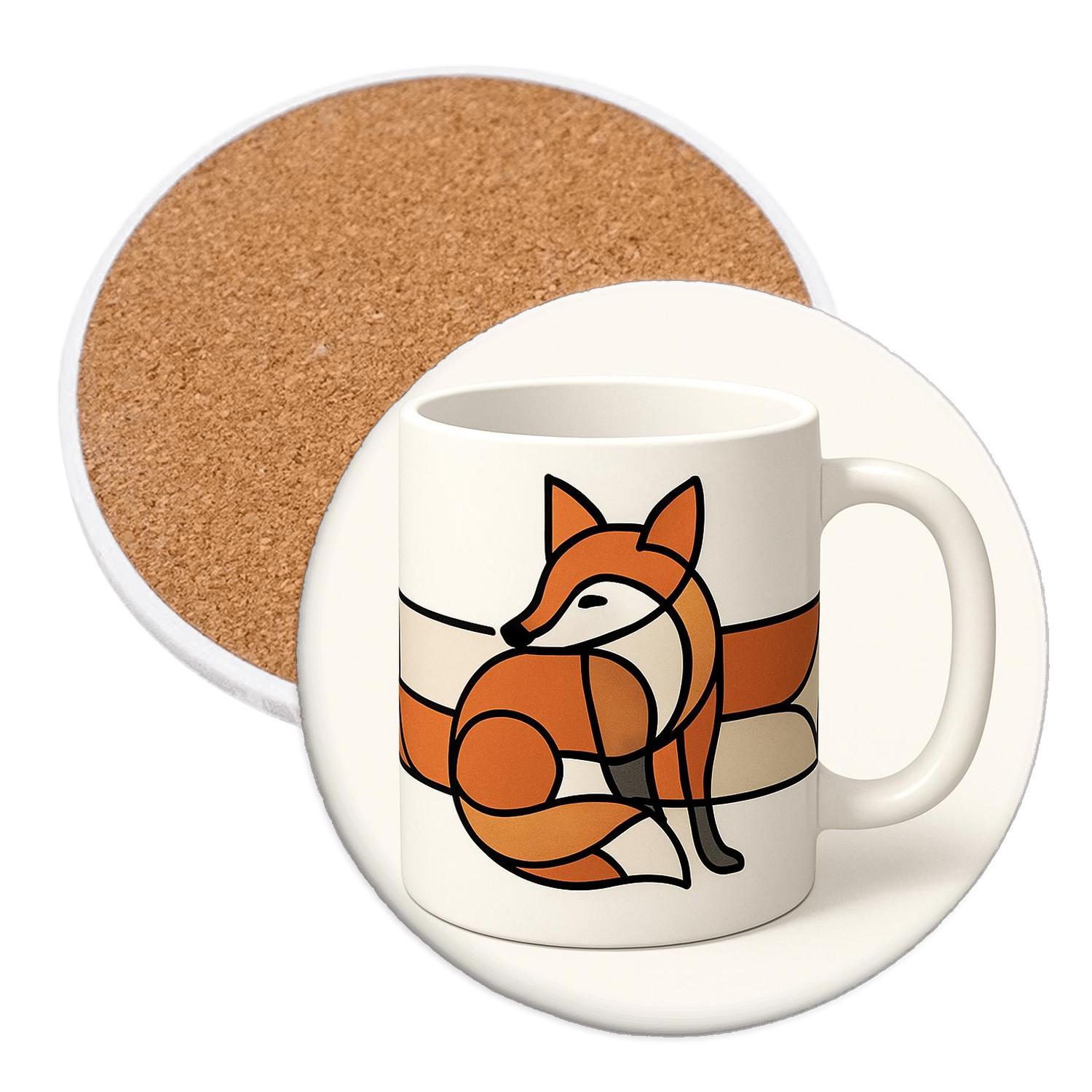 Bauhaus Fox Ribbon Wrap absorbent drink coasters