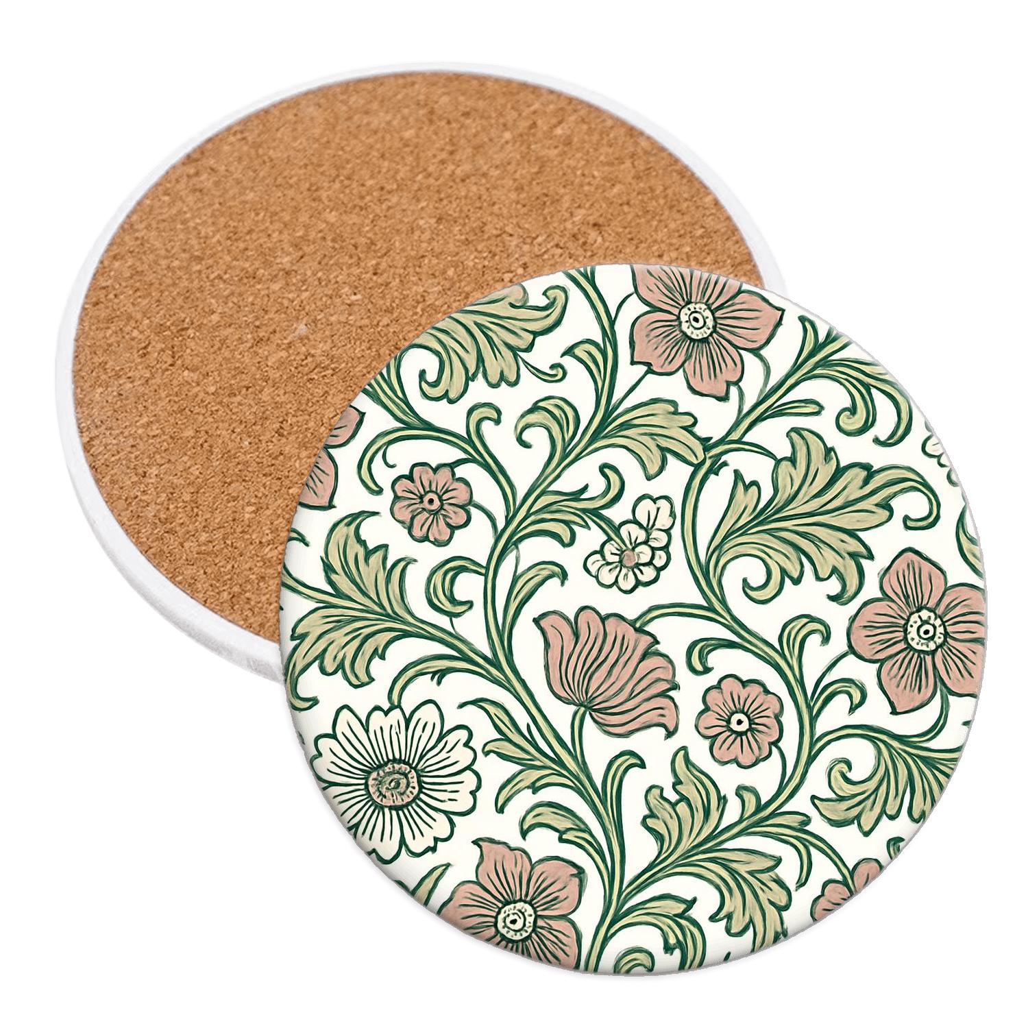 Arts And Crafts Nebula Vinework Repeat cork coaster sets