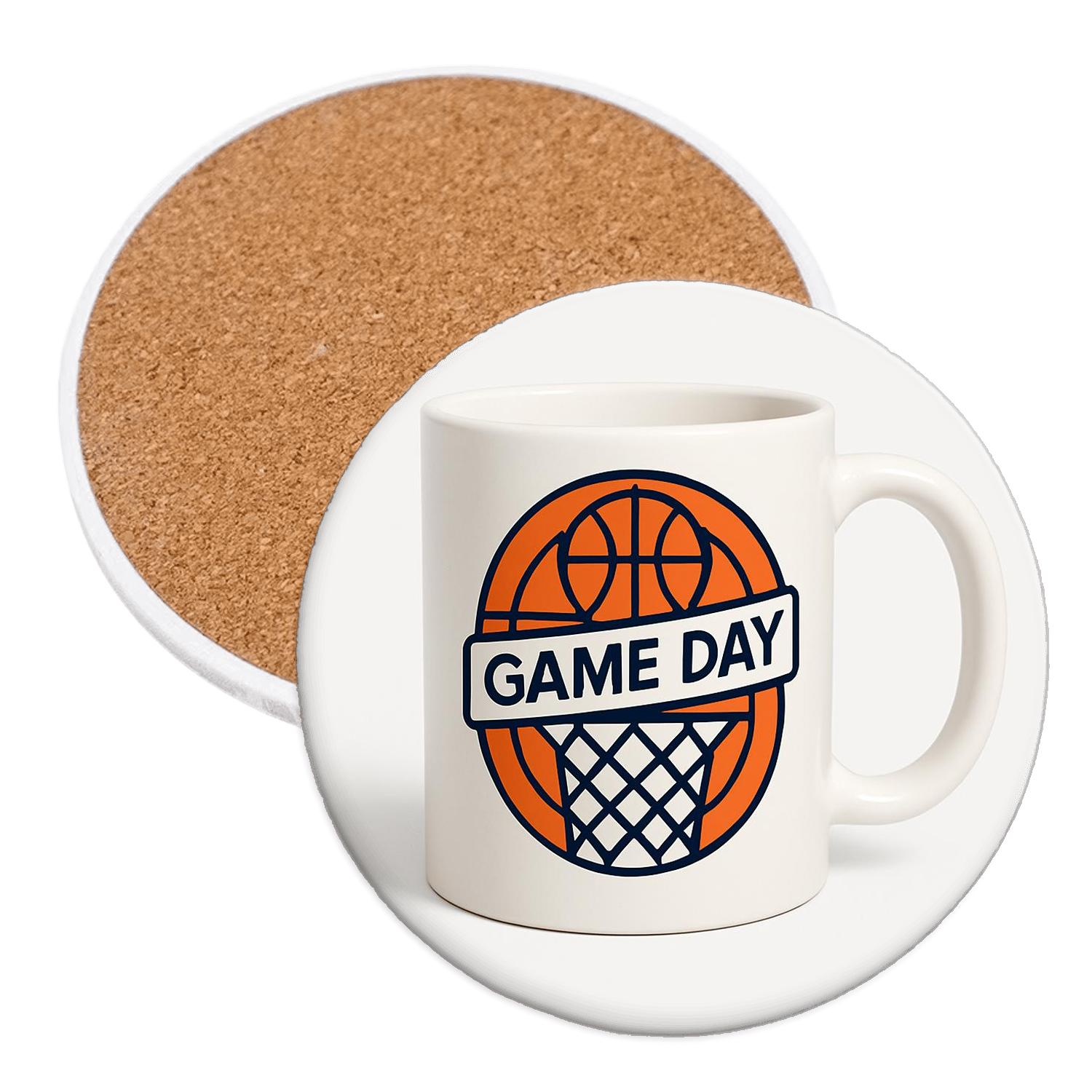Bauhaus Basketball Game Day Netline Mug wooden table coasters