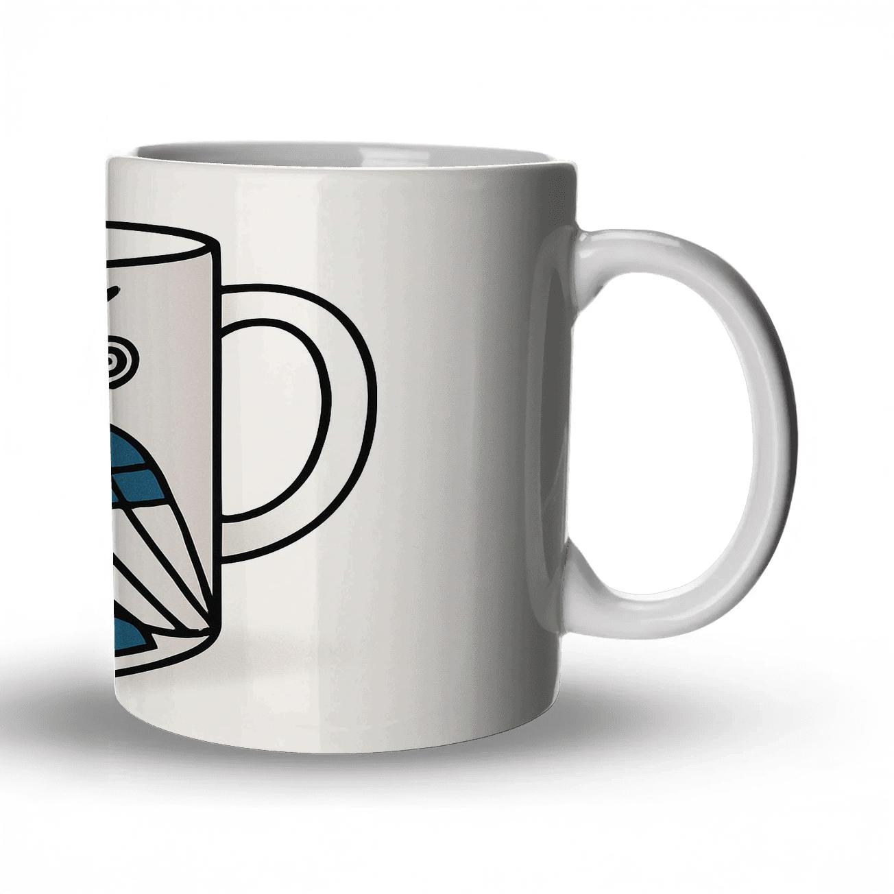 Bauhaus Ainu Owl Totem Line Art Wrap insulated thermal mugs