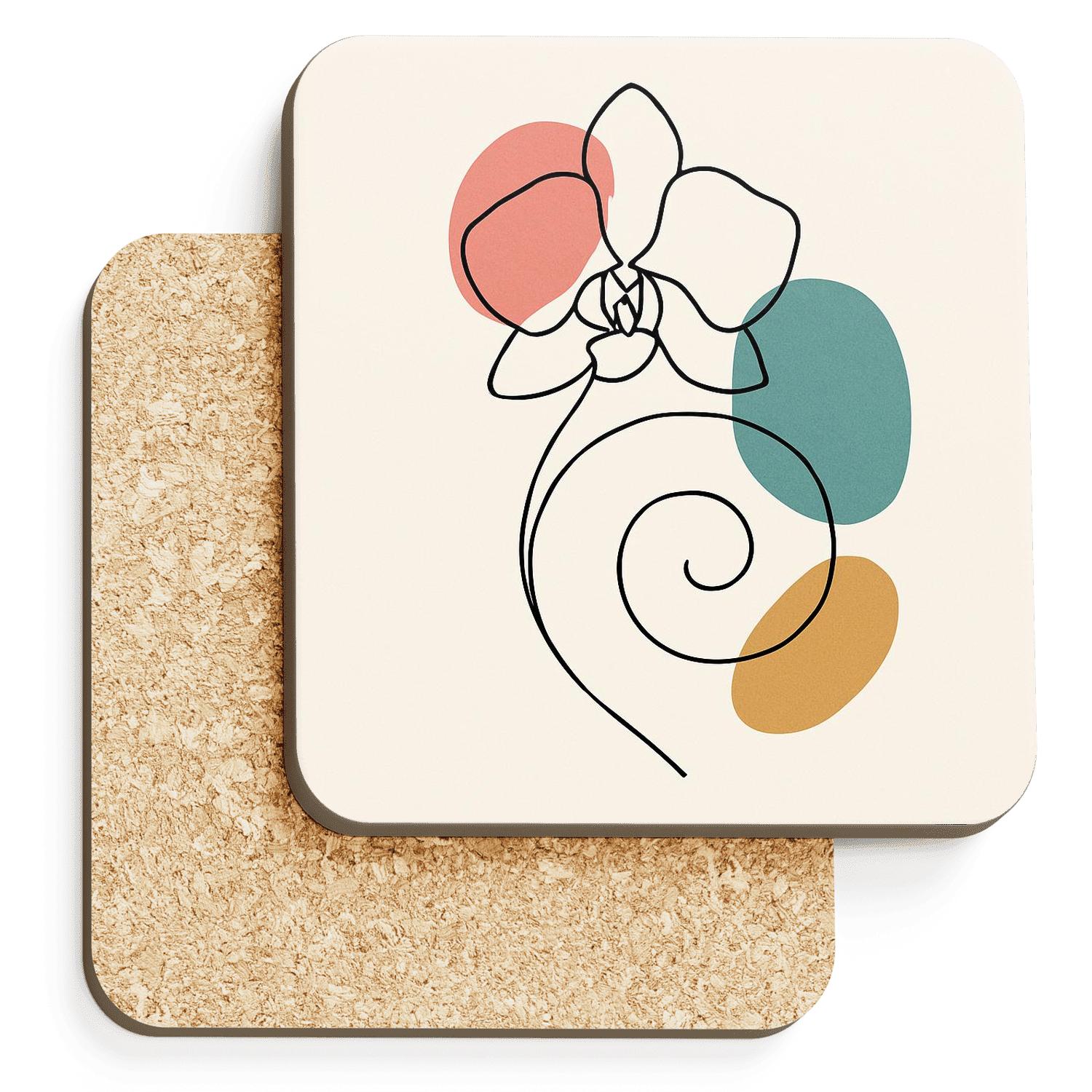 Orchid Spiral And Sunlit Color Fields wooden table coasters