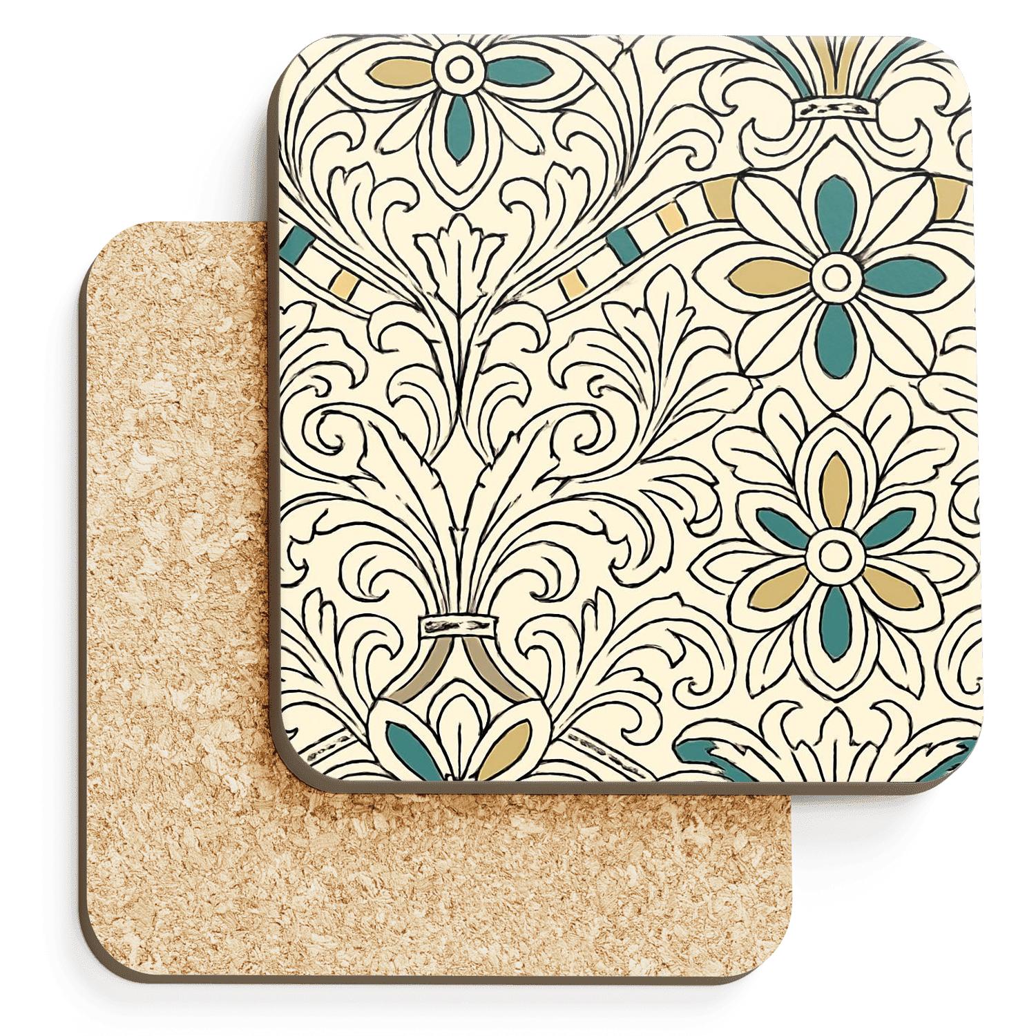 Vienna Secession Starflower Ornament wooden table coasters