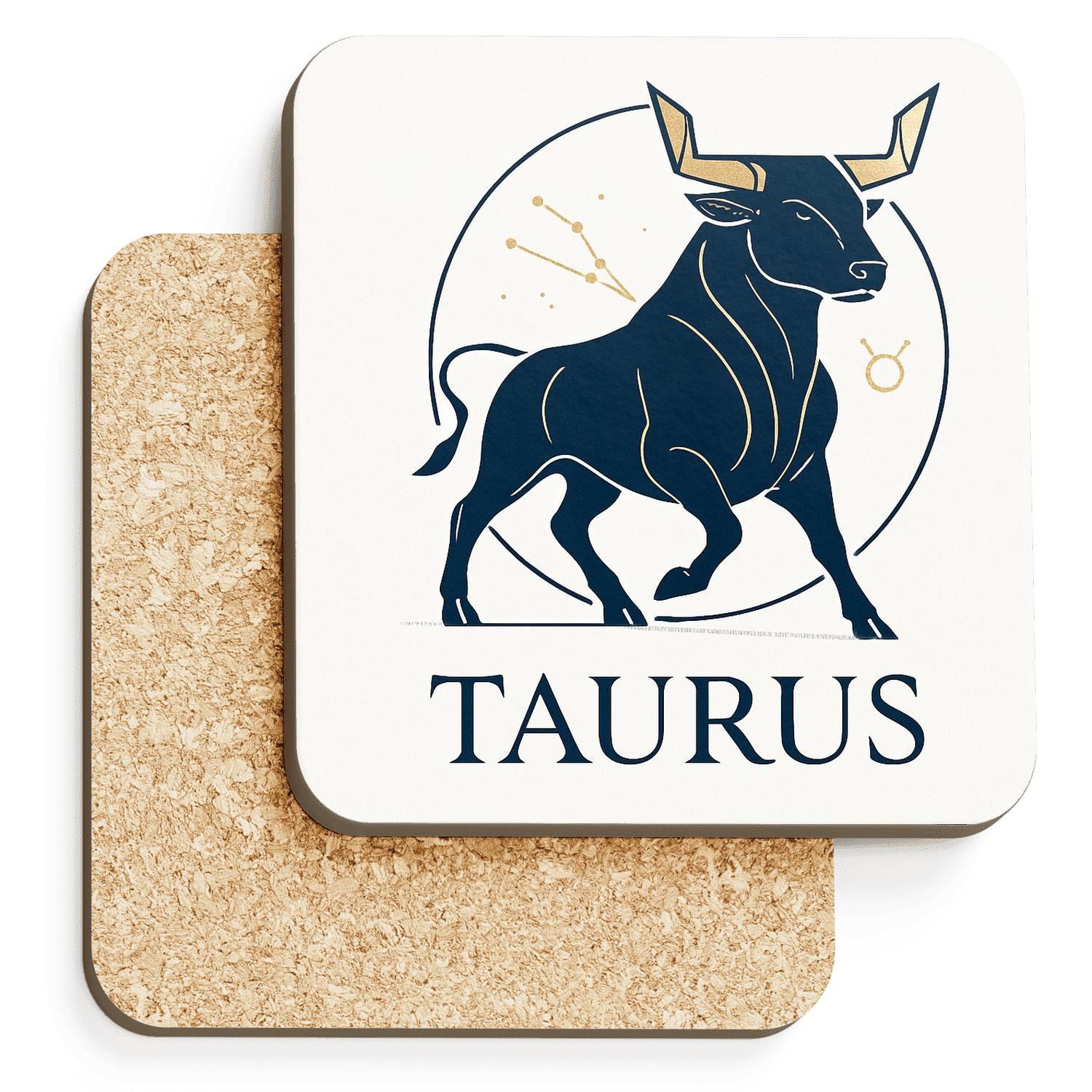 Taurus Art Deco Star Chart Emblem absorbent drink coasters