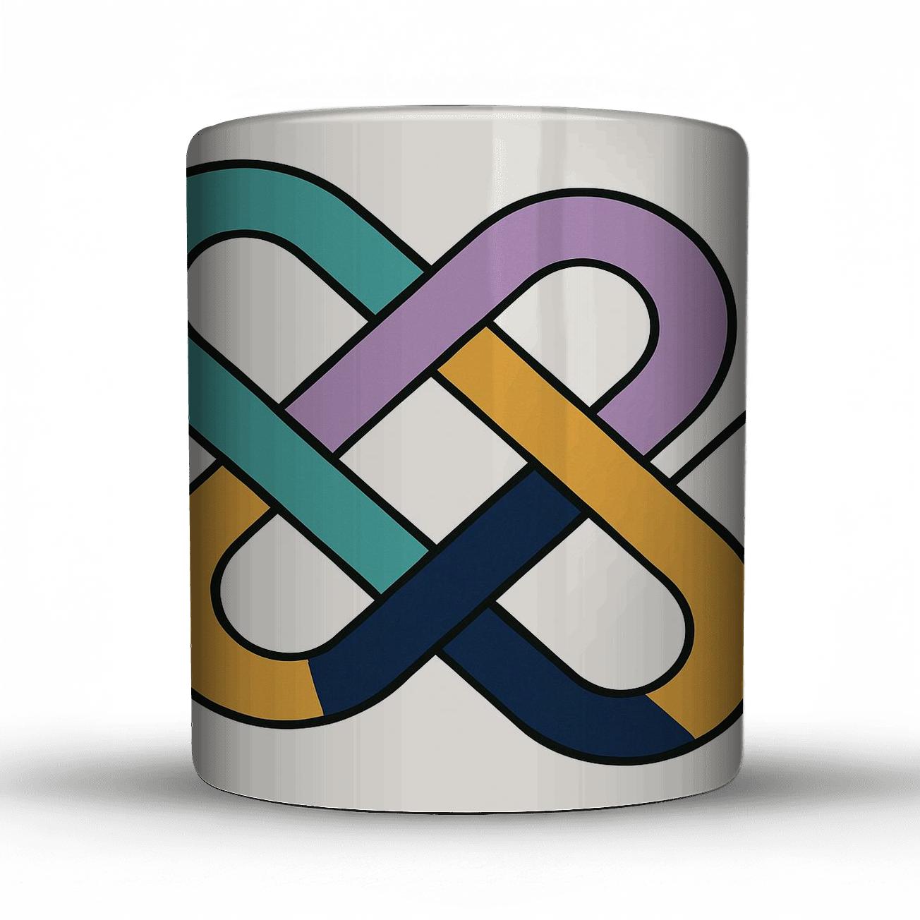 Tidal Geometry River Knot custom printed mugs