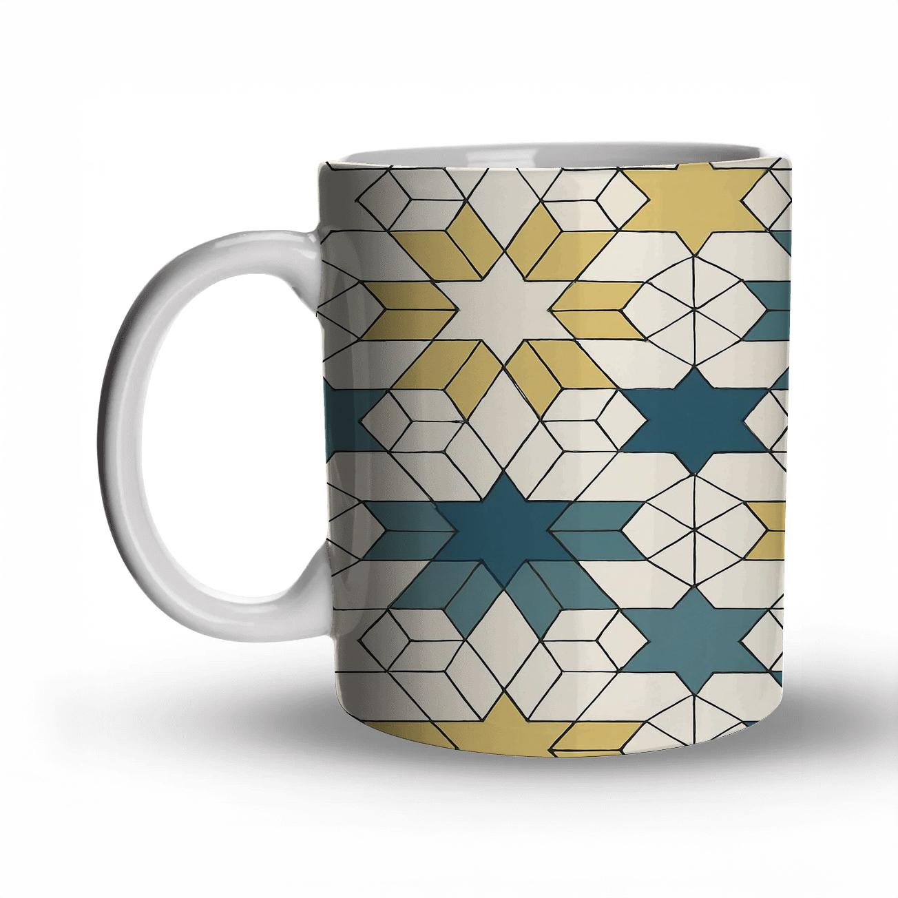 Alhambra Quasicrystal Star Tessellation decorative mug sets