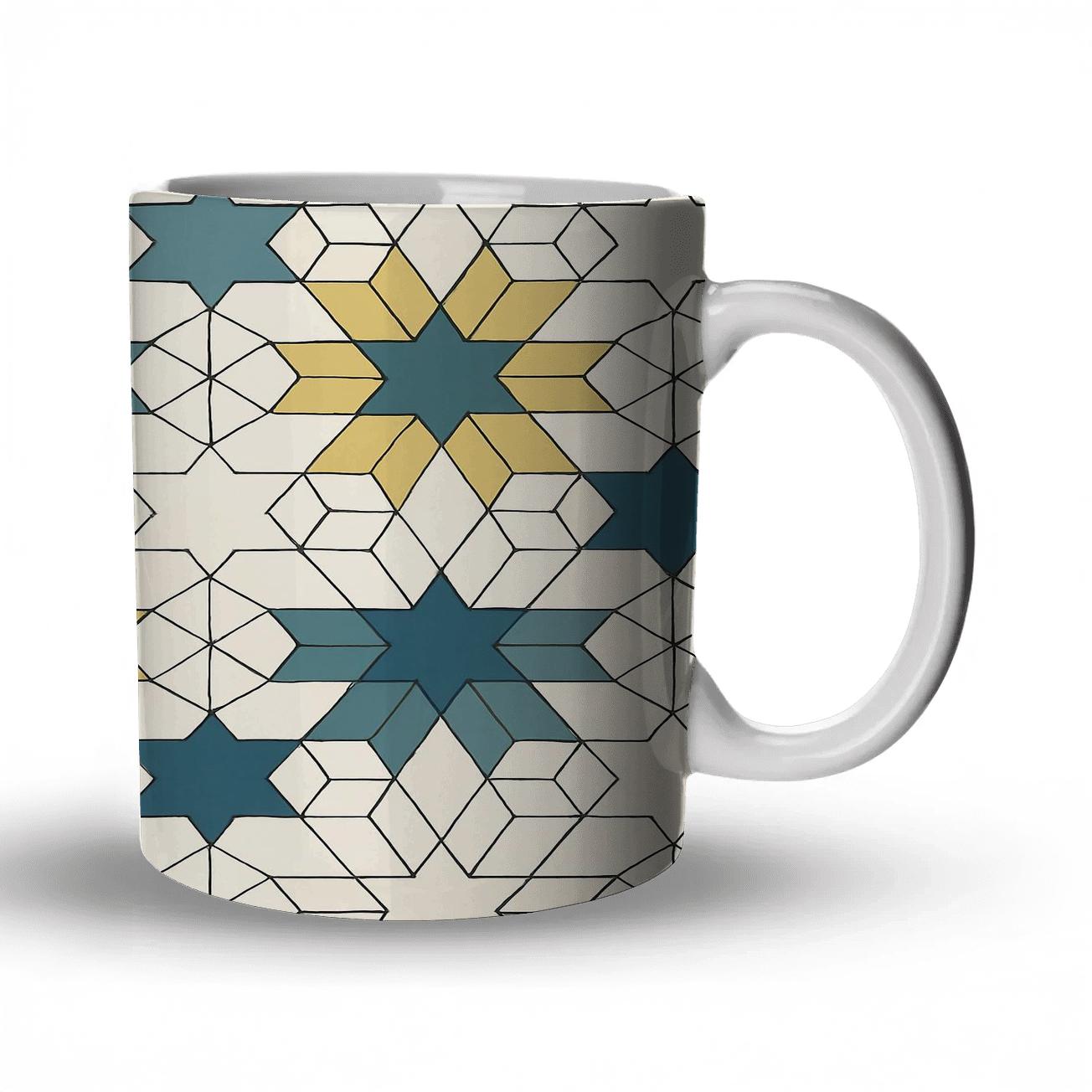 Alhambra Quasicrystal Star Tessellation decorative mug sets