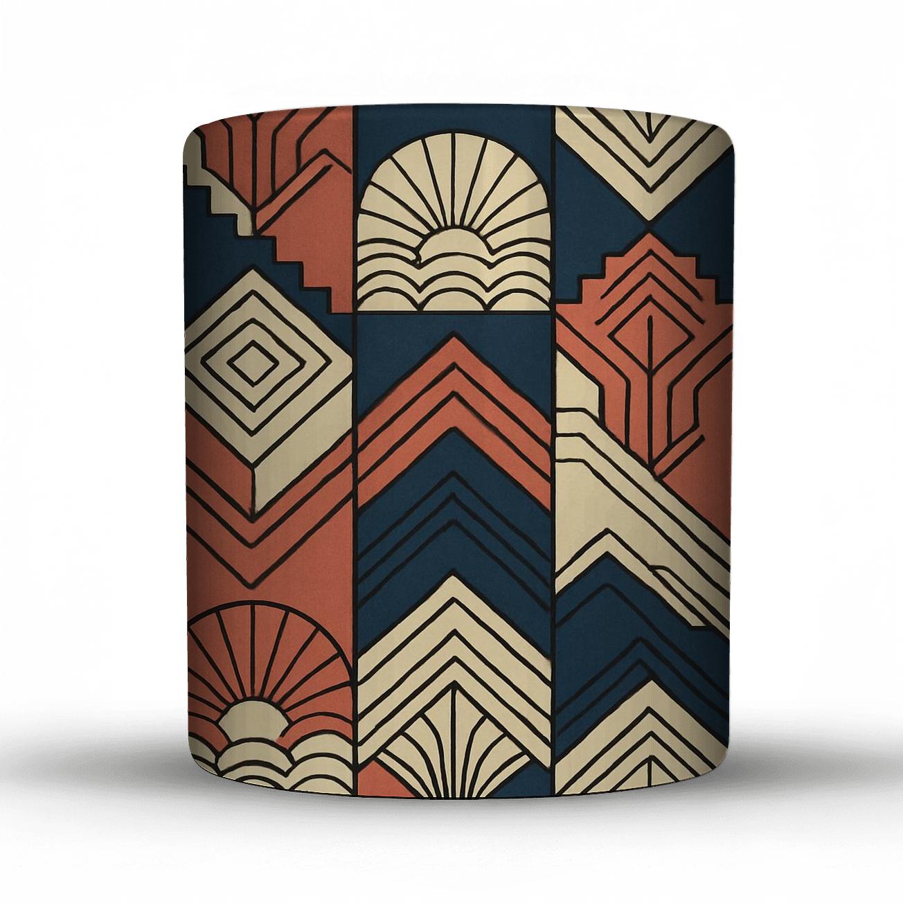 Art Deco Ocean Liner Streamline Chevron premium drinkware mugs