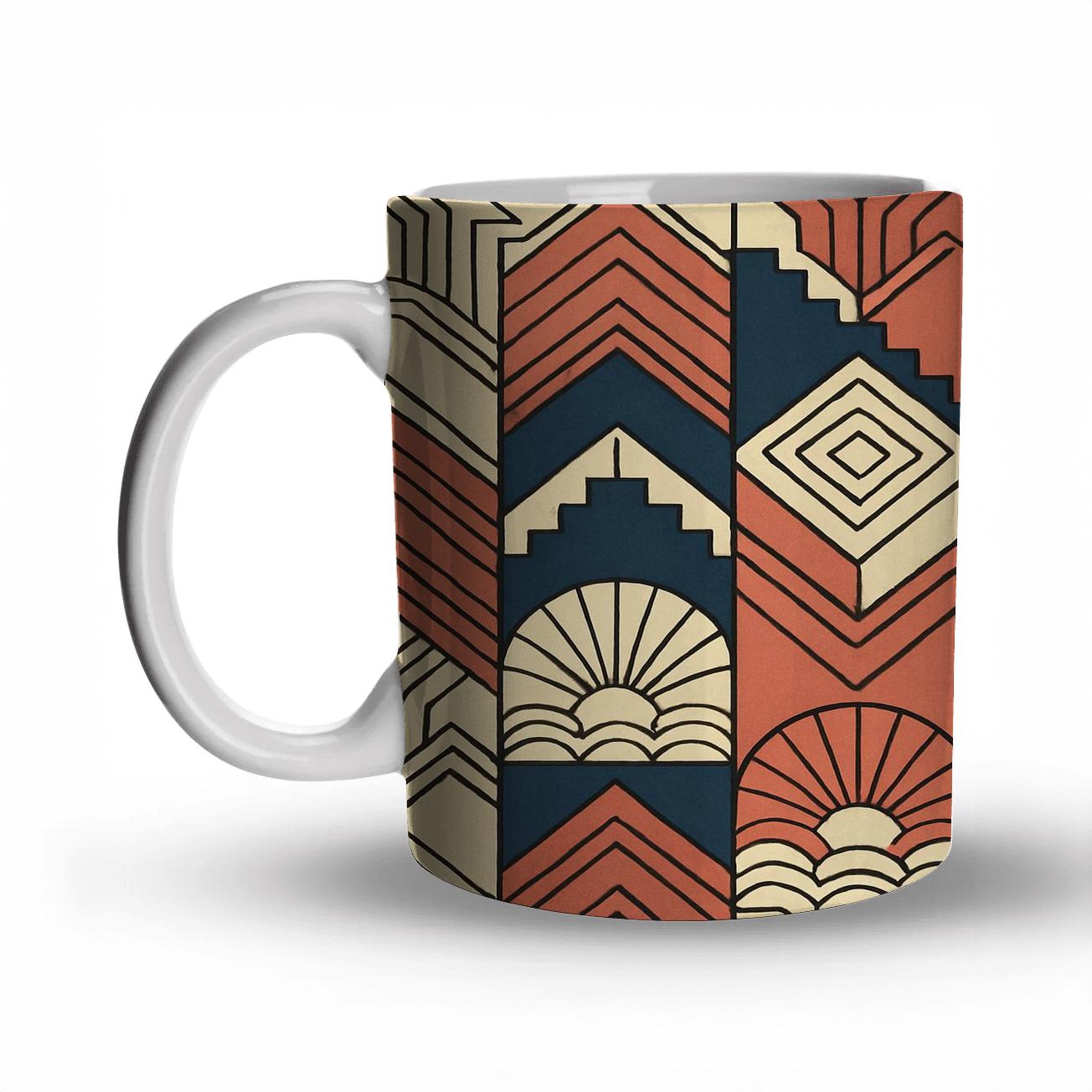 Art Deco Ocean Liner Streamline Chevron premium drinkware mugs