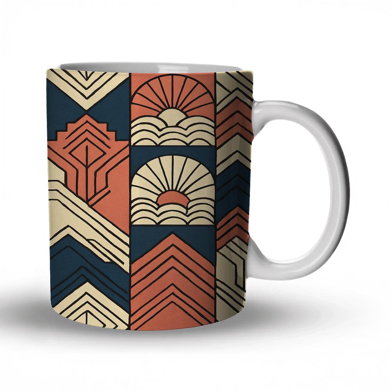 Art Deco Ocean Liner Streamline Chevron premium drinkware mugs