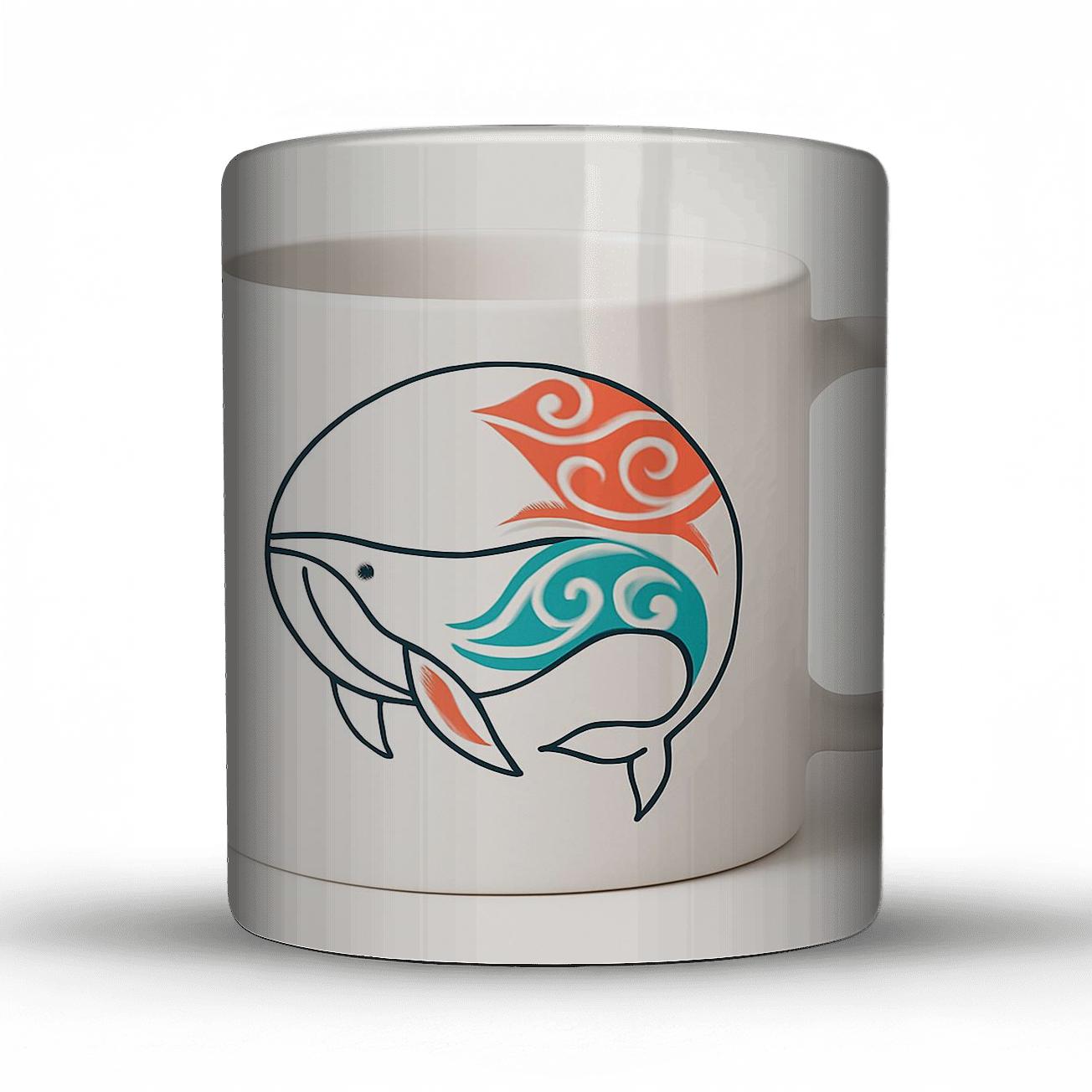 Nordic Maori Whale Flow Pattern Line Art Wrap insulated thermal mugs