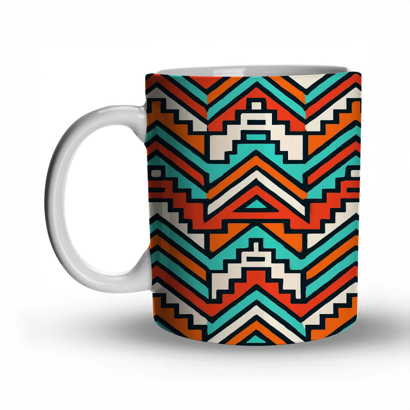 Ndebele Constellation Lattice Lines decorative mug sets