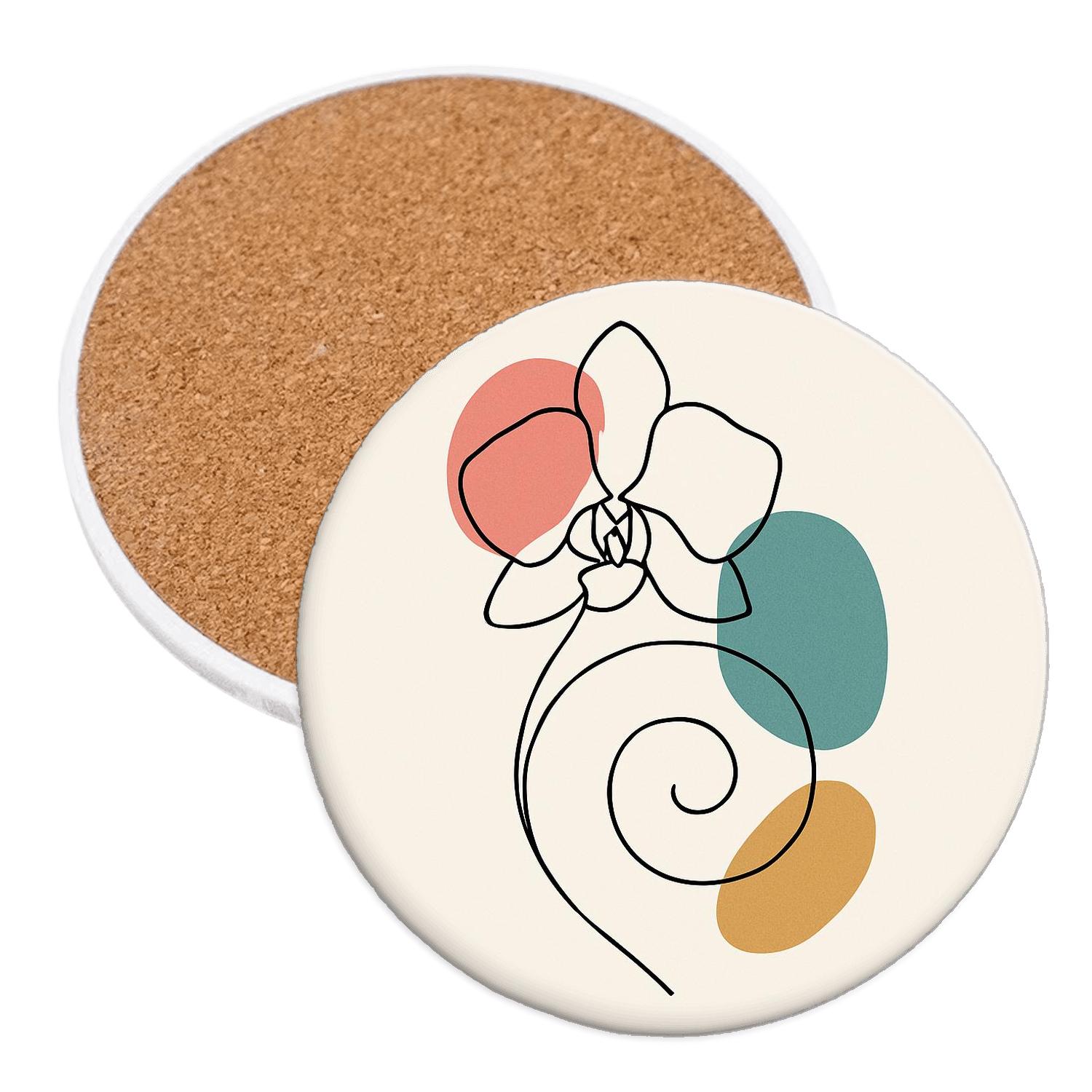 Orchid Spiral And Sunlit Color Fields elegant tabletop coasters