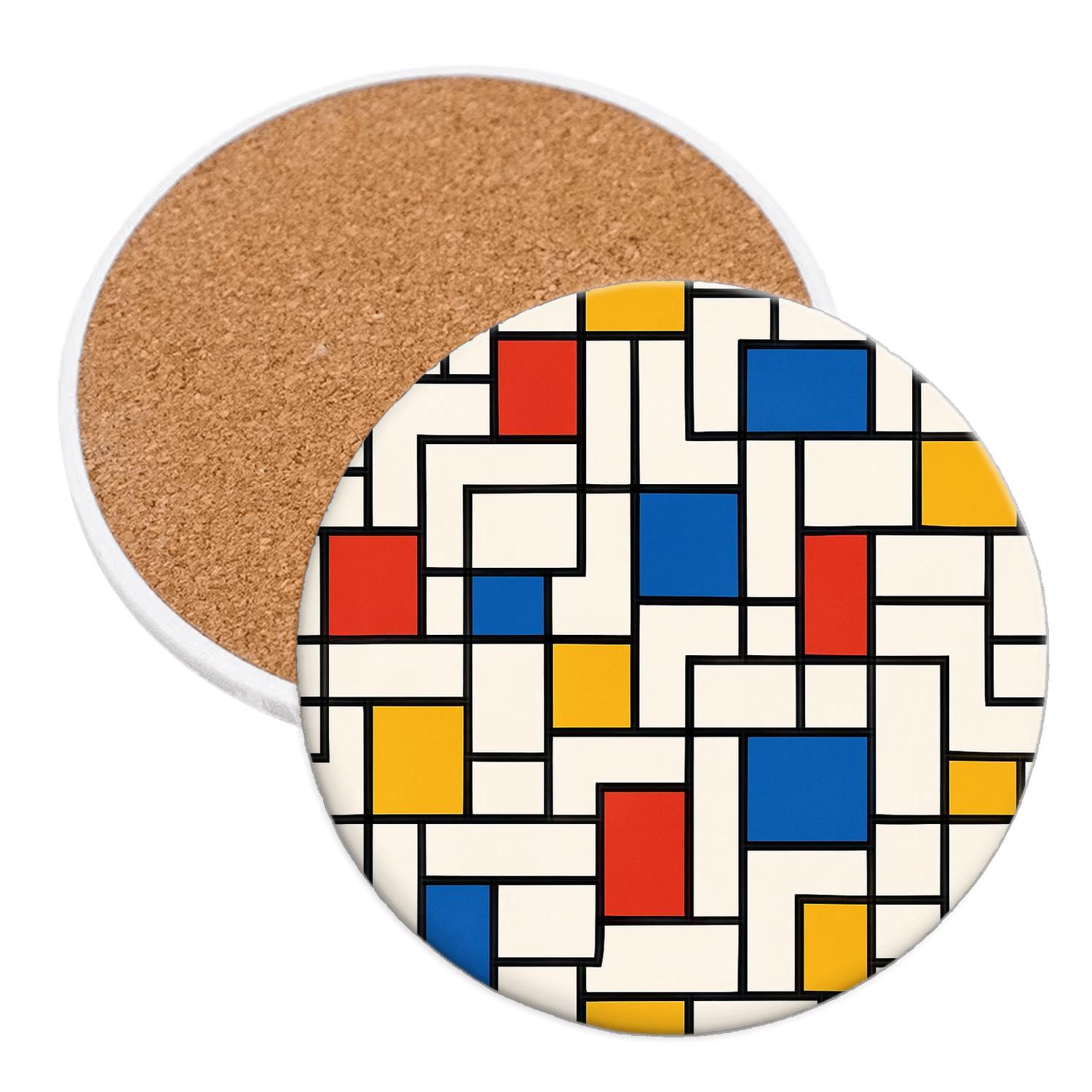 De Stijl Metro Rhythm Linework absorbent drink coasters