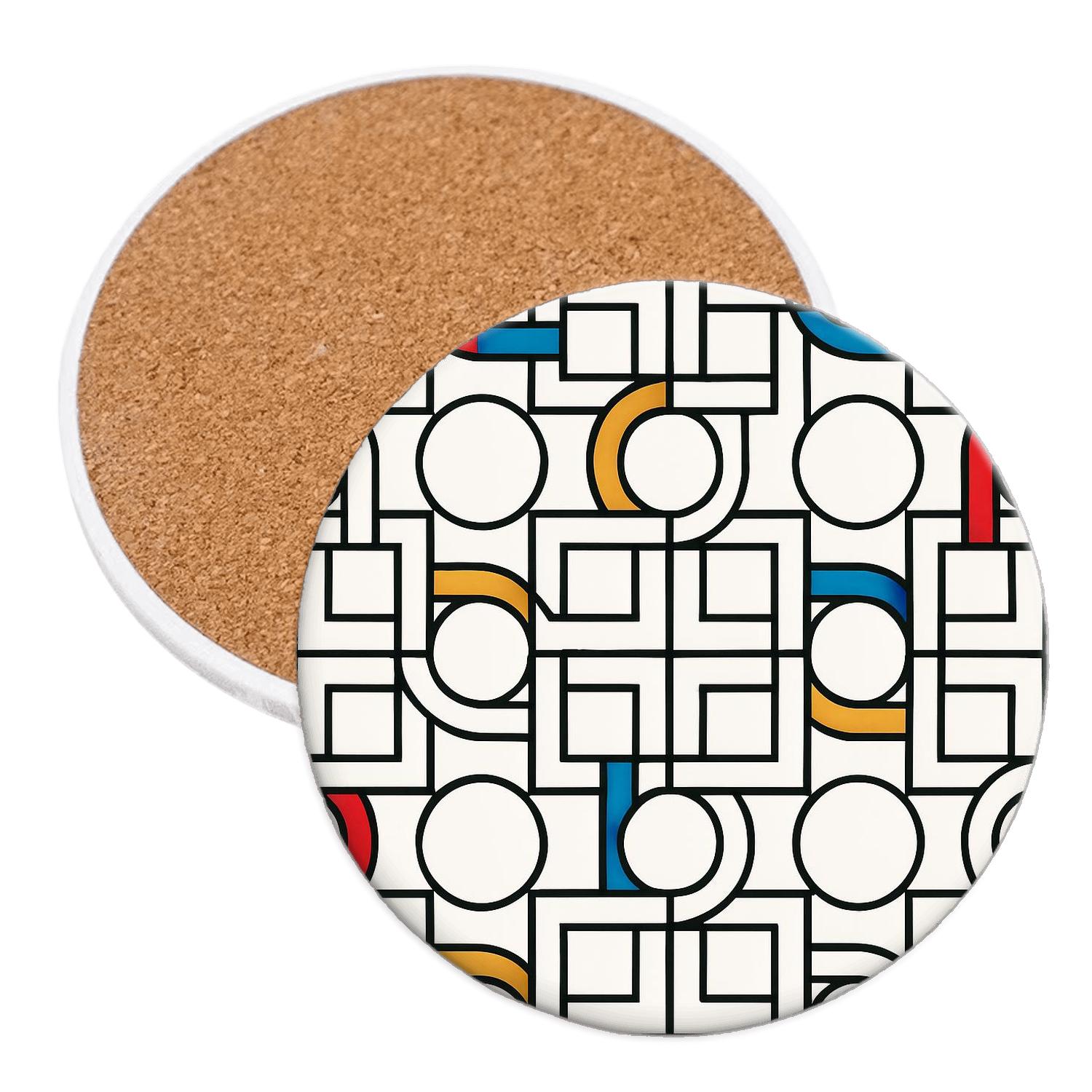 Bauhaus Concrete Weave Grid personalized drink coasters