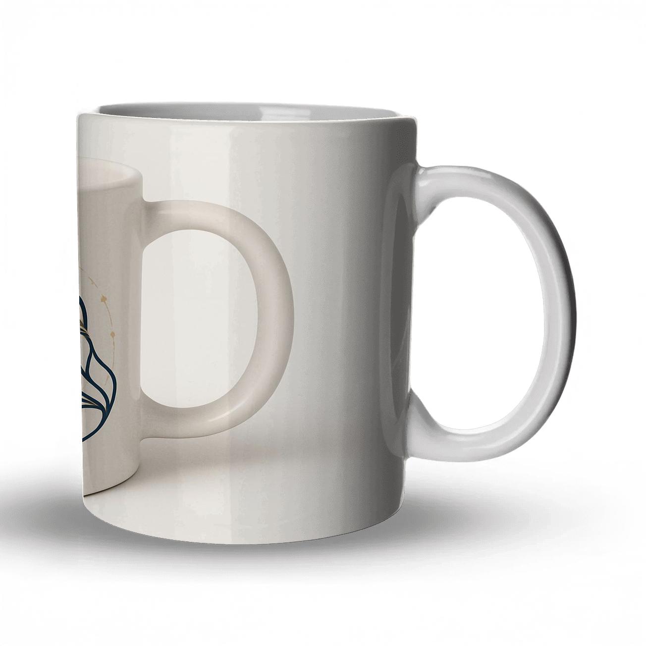 Gemini Twin Figures Constellation Gold Navy Minimal Line Art Mug personalized mugs