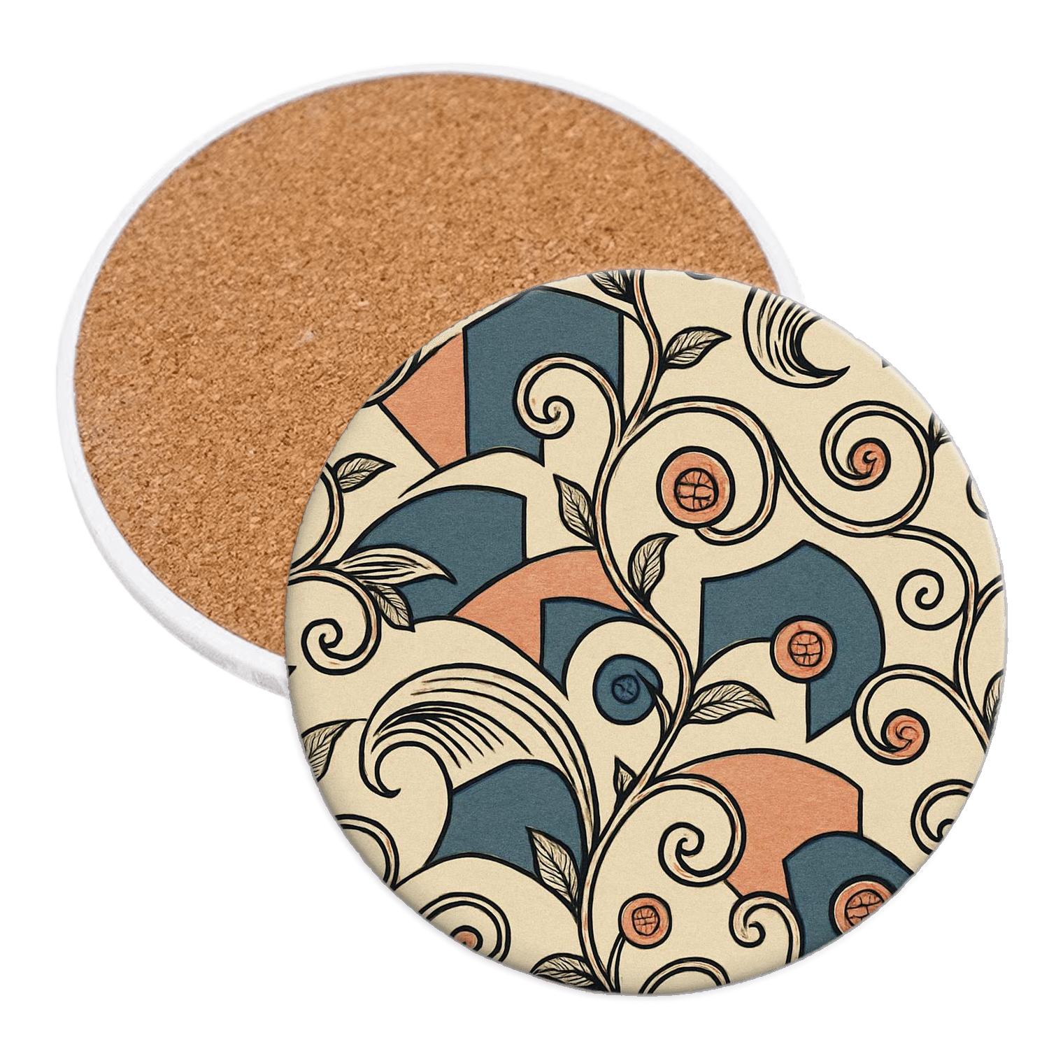 Ukiyo E Comet Wave Karakusa cork coaster sets