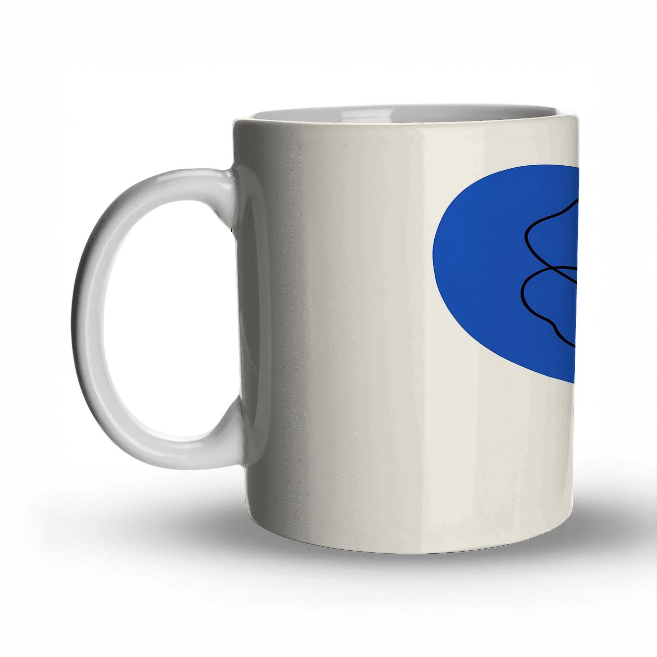 Orbital Bloom Minimal Line Art custom printed mugs