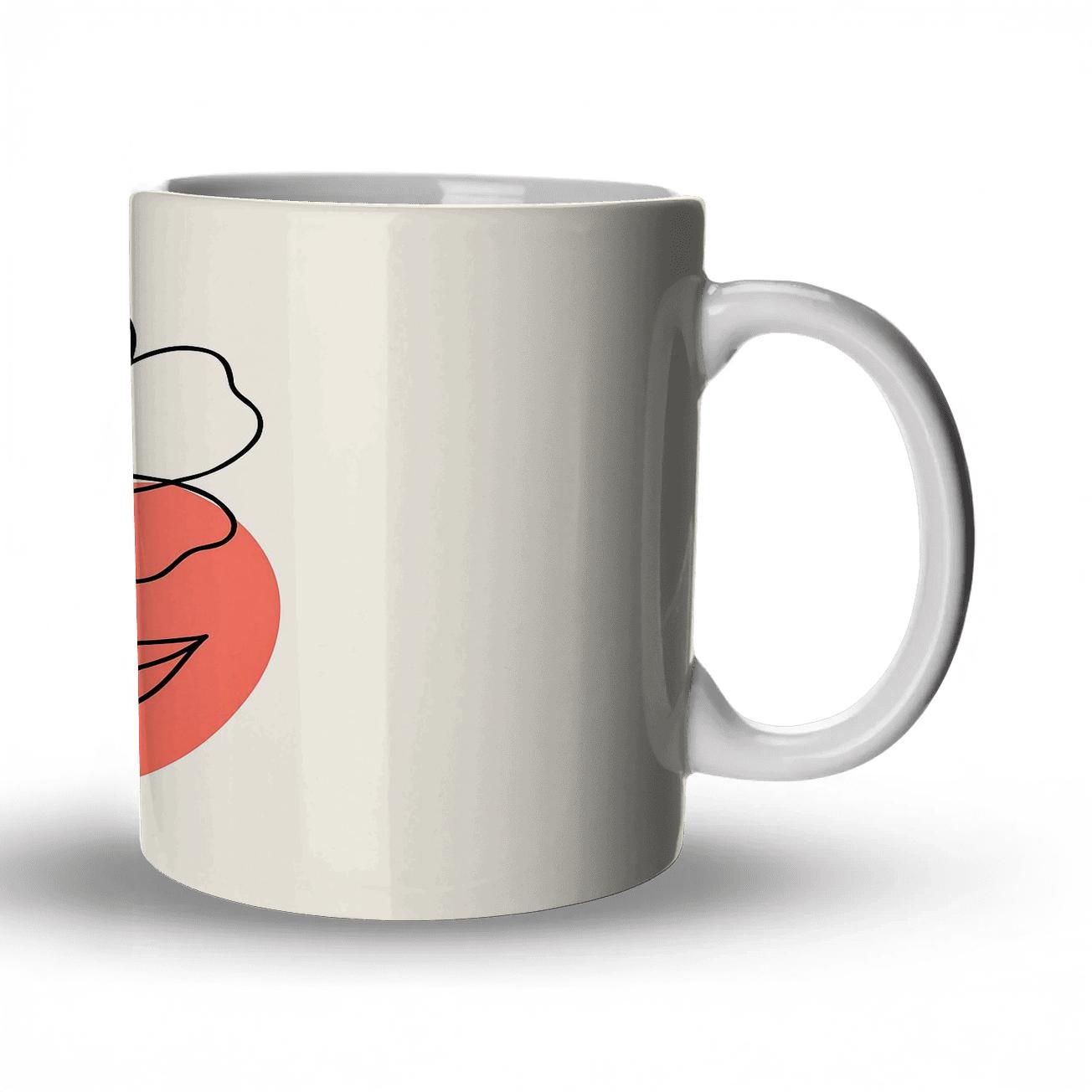 Orbital Bloom Minimal Line Art custom printed mugs