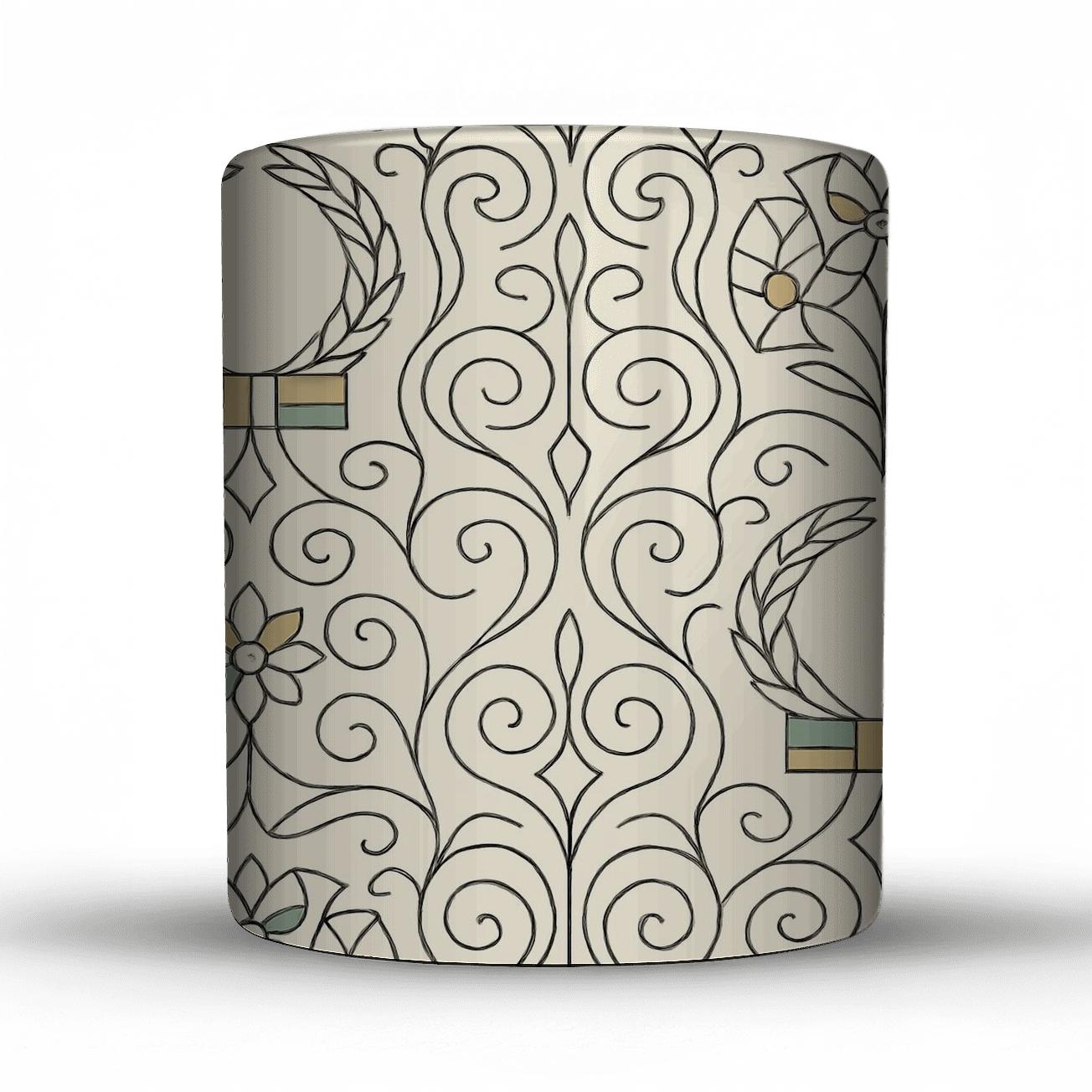 Vienna Secession Laurel Whiplash Medallions custom printed mugs