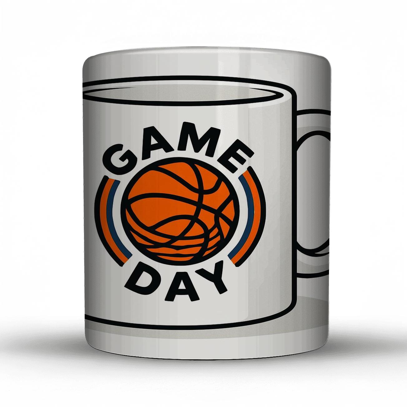 Basketball Game Day Net Spiral insulated thermal mugs