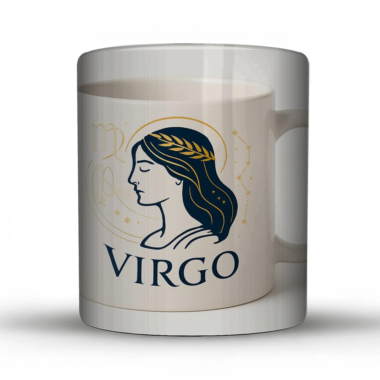 Virgo Art Nouveau Star Chart Mug Line Art custom printed mugs
