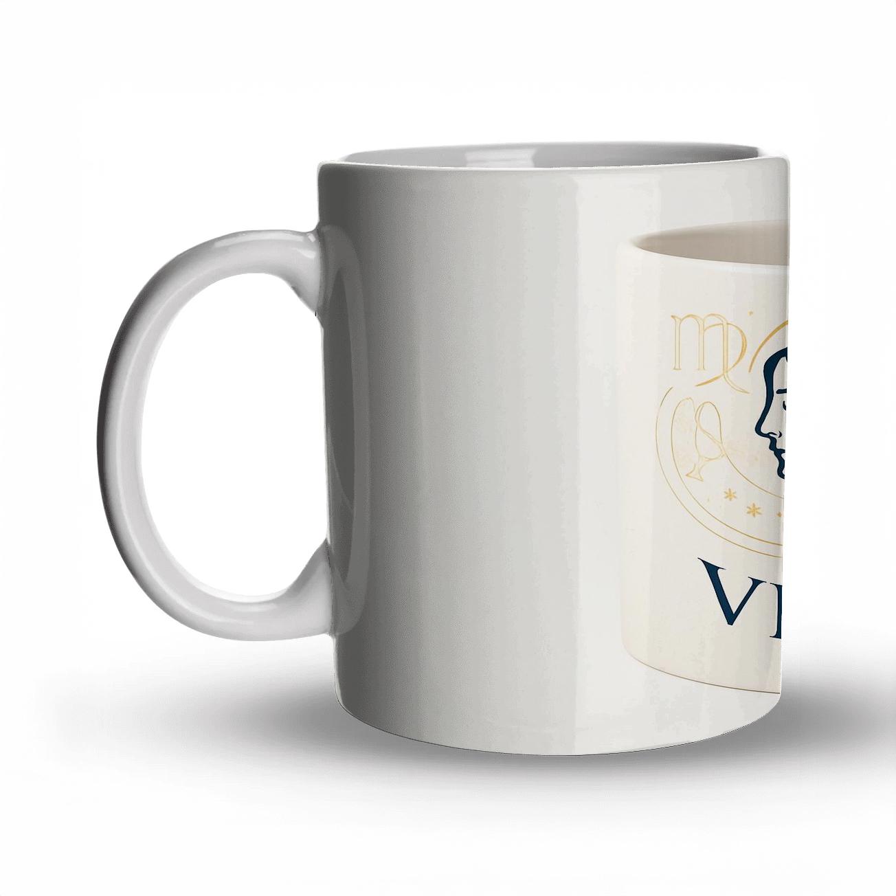 Virgo Art Nouveau Star Chart Mug Line Art custom printed mugs