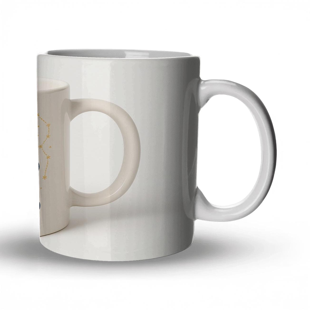 Virgo Art Nouveau Star Chart Mug Line Art custom printed mugs