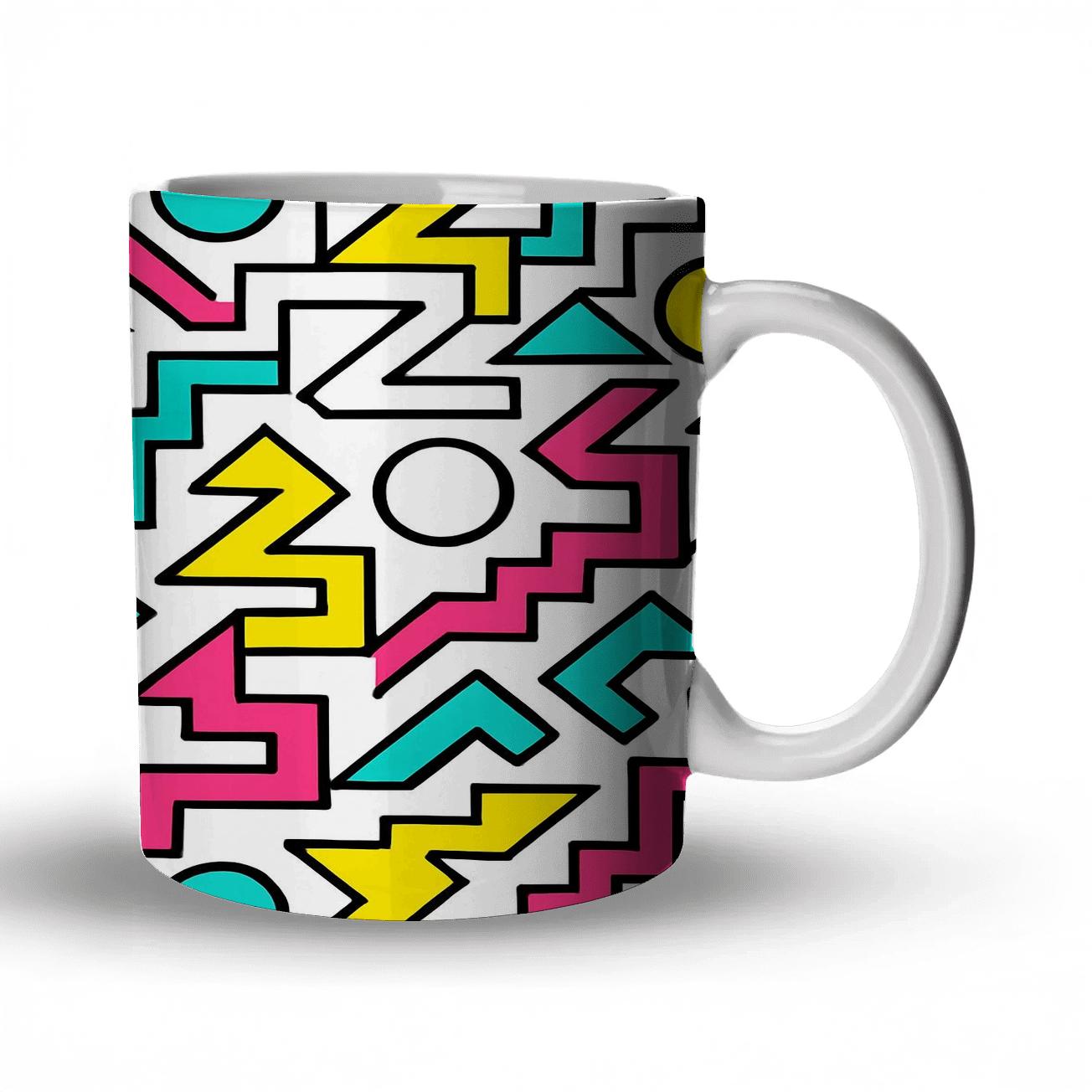 Memphis Bauhaus Transit Glyphs insulated thermal mugs