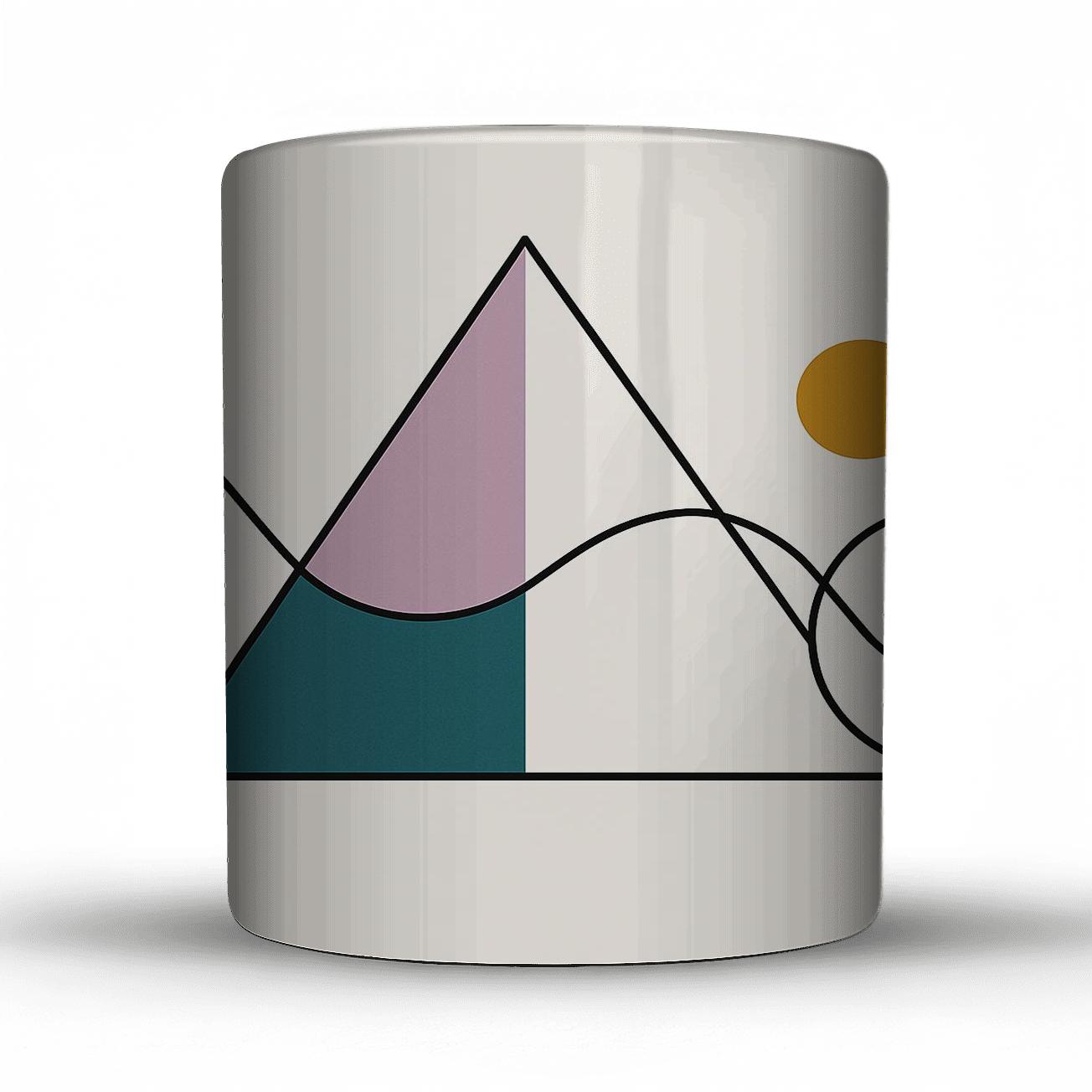 Quantum Tides Geometric Organic Line Art travel mugs with handles