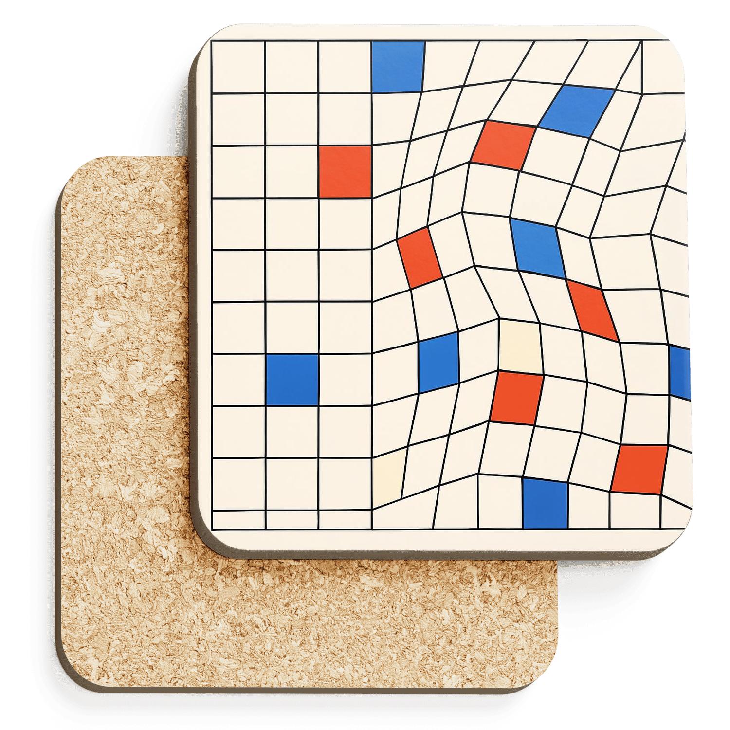 Zurich Concrete Grid Harmonics absorbent drink coasters