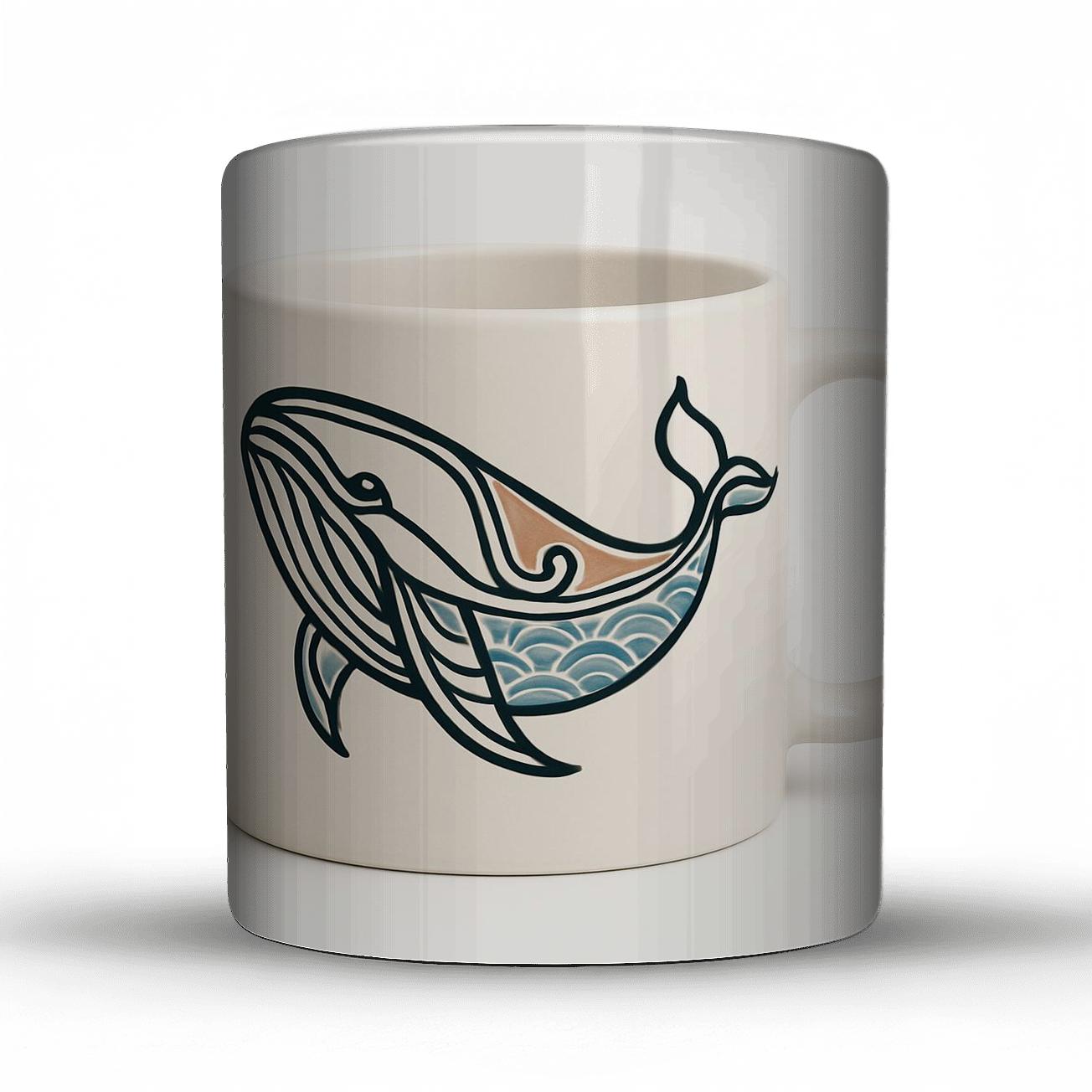 Arctic Whale Nouveau Minimal Mug Art ceramic coffee mugs