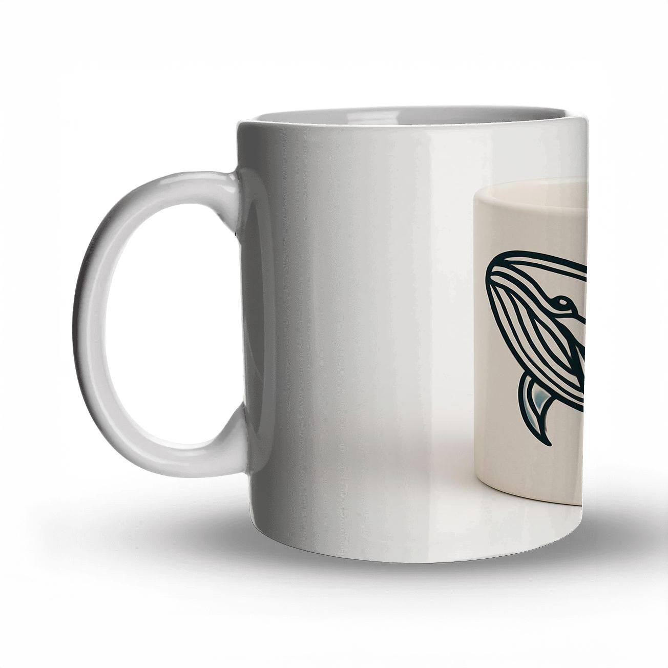 Arctic Whale Nouveau Minimal Mug Art ceramic coffee mugs