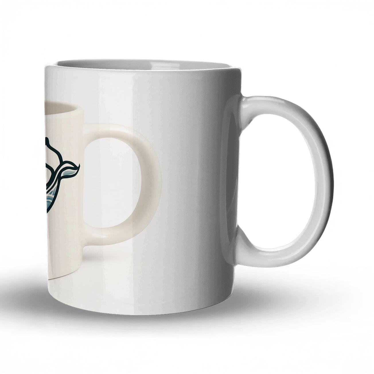 Arctic Whale Nouveau Minimal Mug Art ceramic coffee mugs